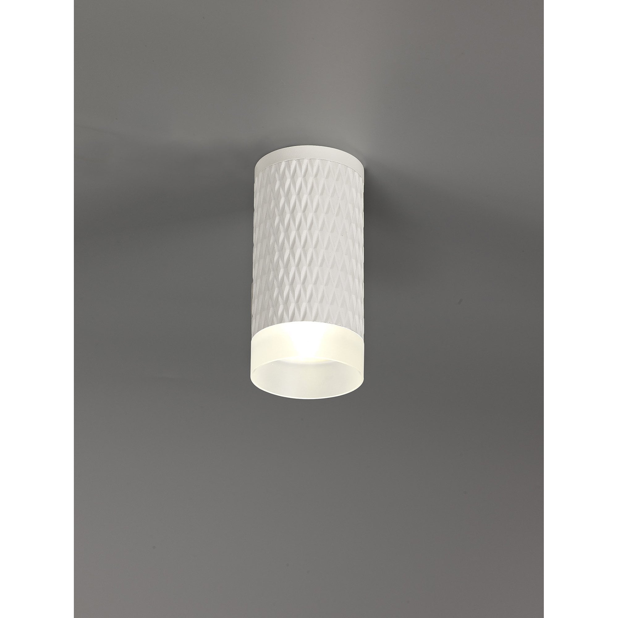 NLK01669 Stockholm 1 Light 11cm Surface Mounted Ceiling Sand White/Acrylic Ring
