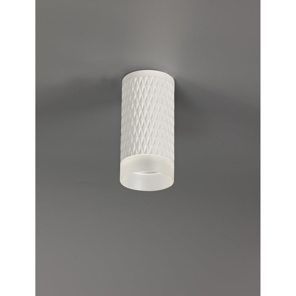 NLK01669 Stockholm 1 Light 11cm Surface Mounted Ceiling Sand White/Acrylic Ring