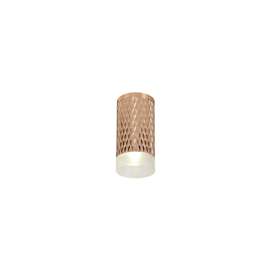 NLK01689 Stockholm  1 Light 11cm Surface Mounted Ceiling Rose Gold/Acrylic Ring