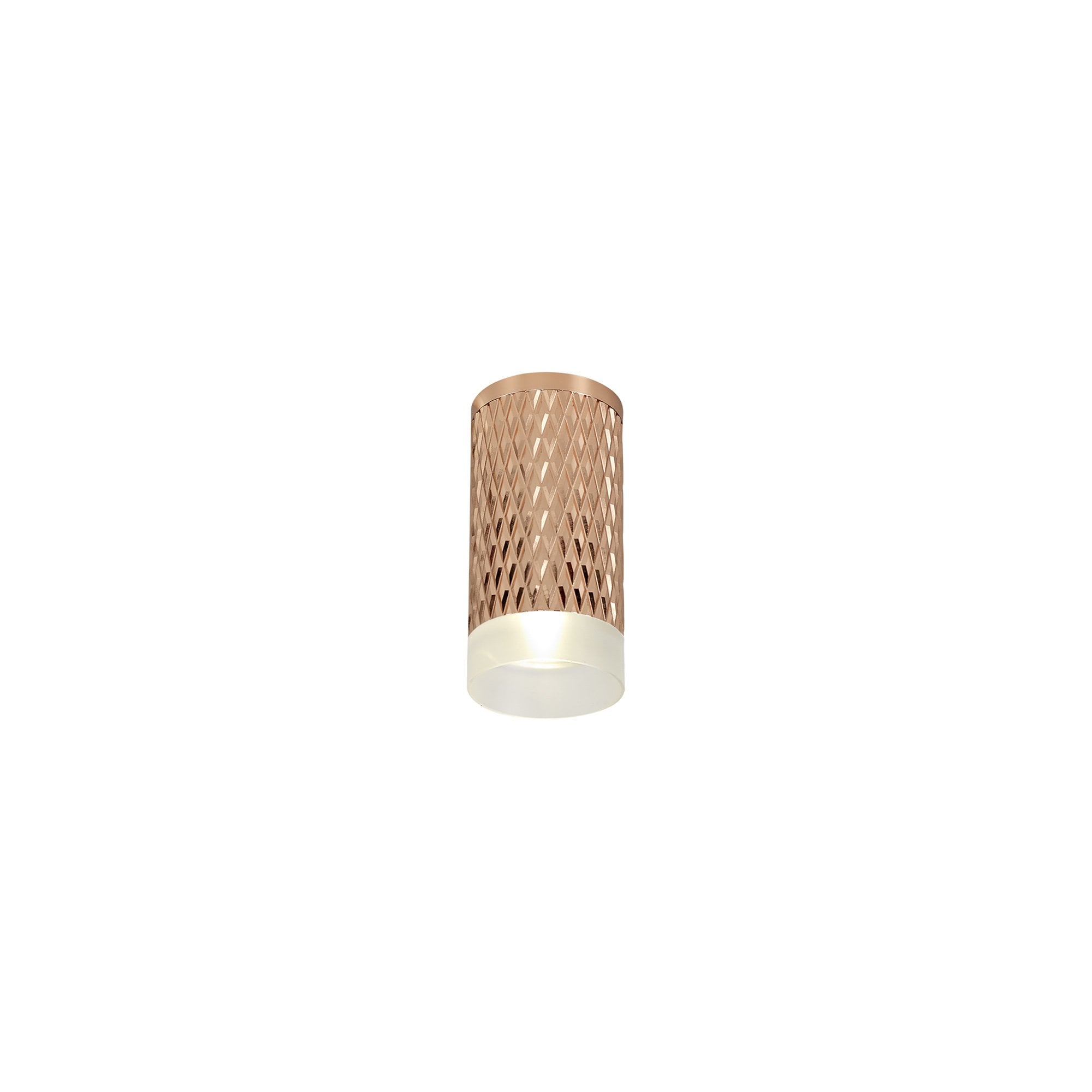 NLK01689 Stockholm  1 Light 11cm Surface Mounted Ceiling Rose Gold/Acrylic Ring