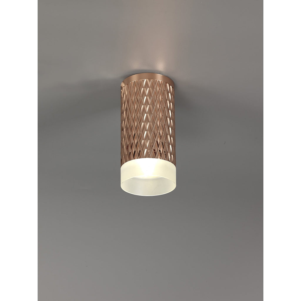 NLK01689 Stockholm  1 Light 11cm Surface Mounted Ceiling Rose Gold/Acrylic Ring