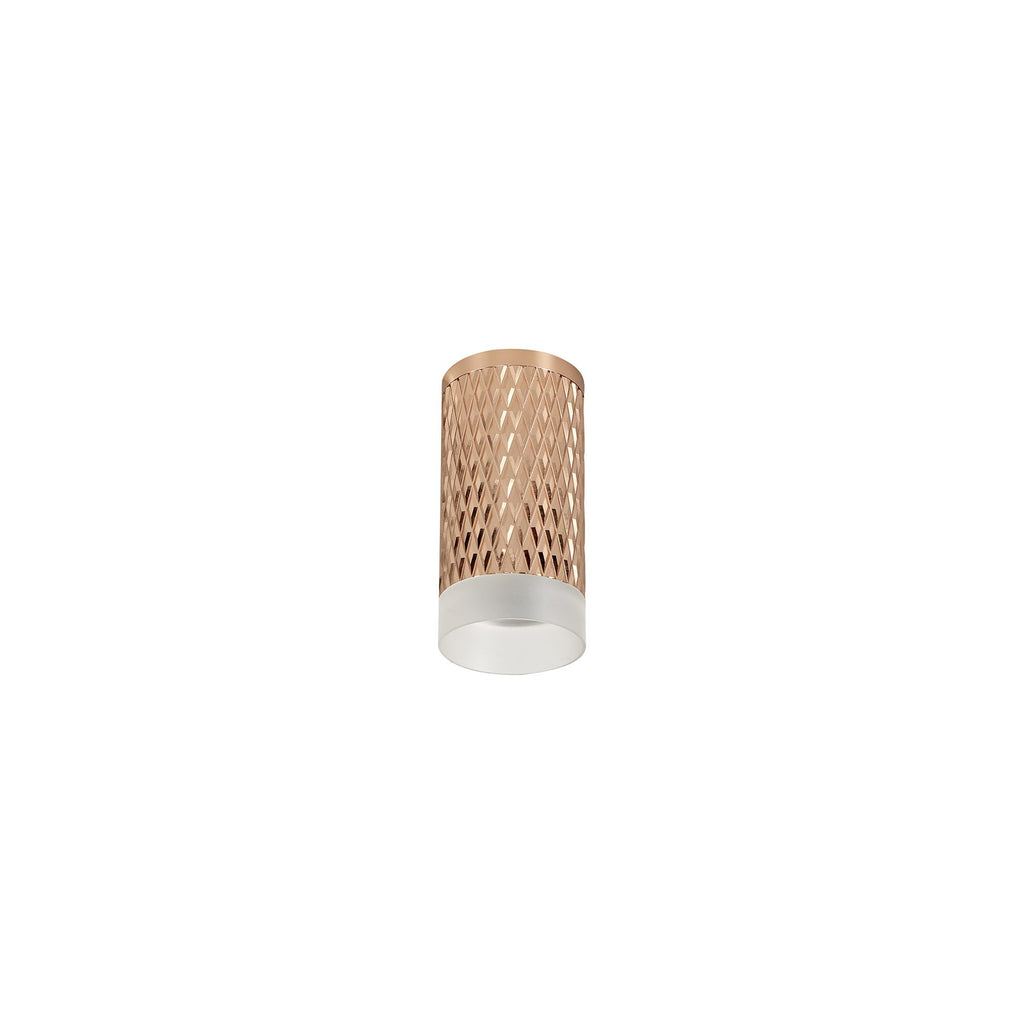 NLK01689 Stockholm  1 Light 11cm Surface Mounted Ceiling Rose Gold/Acrylic Ring
