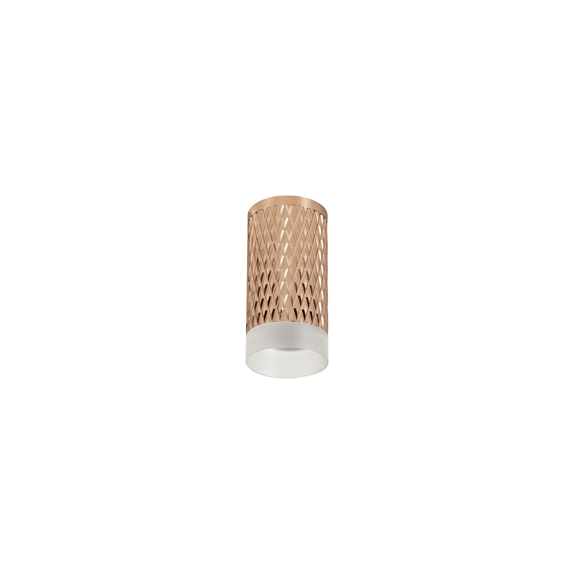 NLK01689 Stockholm  1 Light 11cm Surface Mounted Ceiling Rose Gold/Acrylic Ring