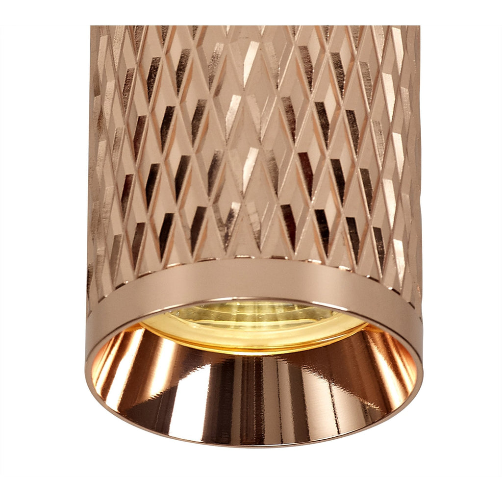NLK01689 Stockholm  1 Light 11cm Surface Mounted Ceiling Rose Gold/Acrylic Ring