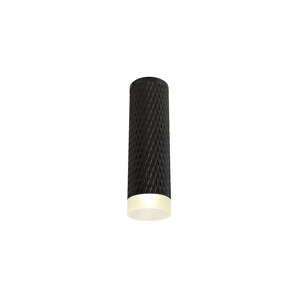 NLK01699 Stockholm 1 Light 20cm Surface Mounted Ceiling Sand Black/Acrylic Ring