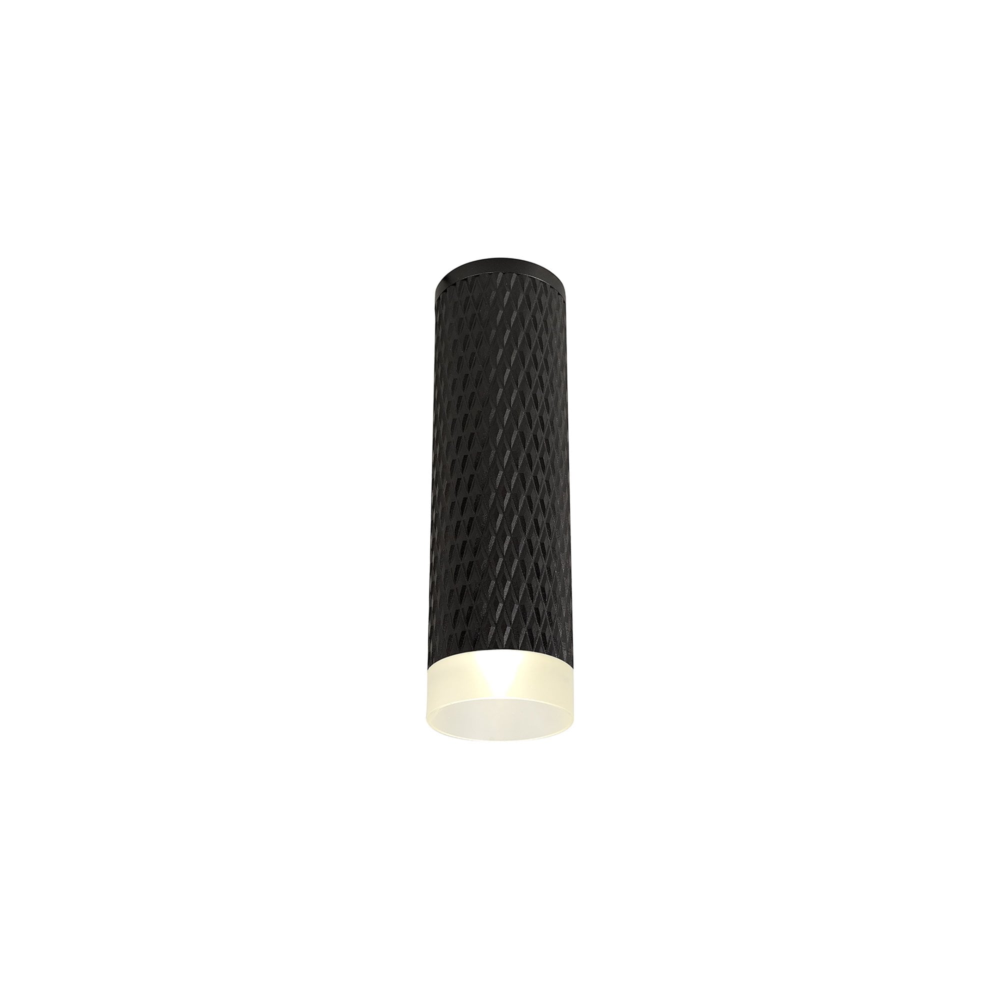 NLK01699 Stockholm 1 Light 20cm Surface Mounted Ceiling Sand Black/Acrylic Ring