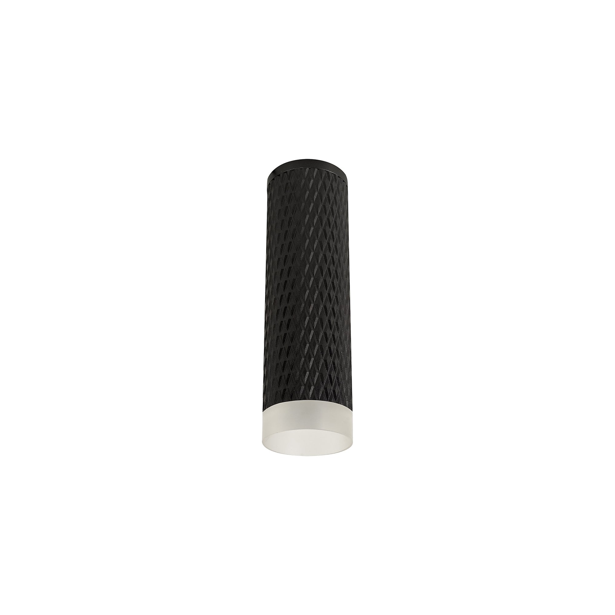 NLK01699 Stockholm 1 Light 20cm Surface Mounted Ceiling Sand Black/Acrylic Ring