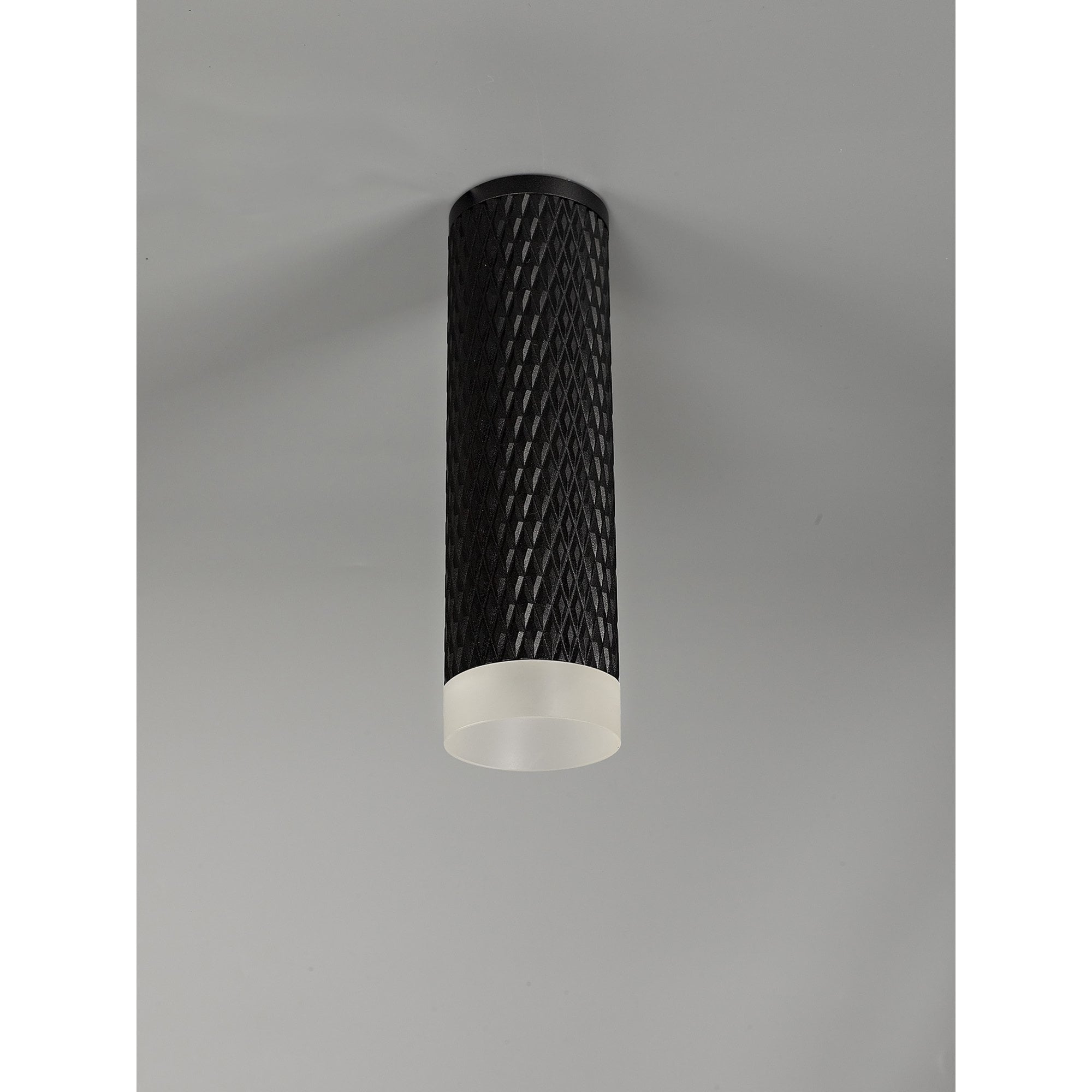 NLK01699 Stockholm 1 Light 20cm Surface Mounted Ceiling Sand Black/Acrylic Ring