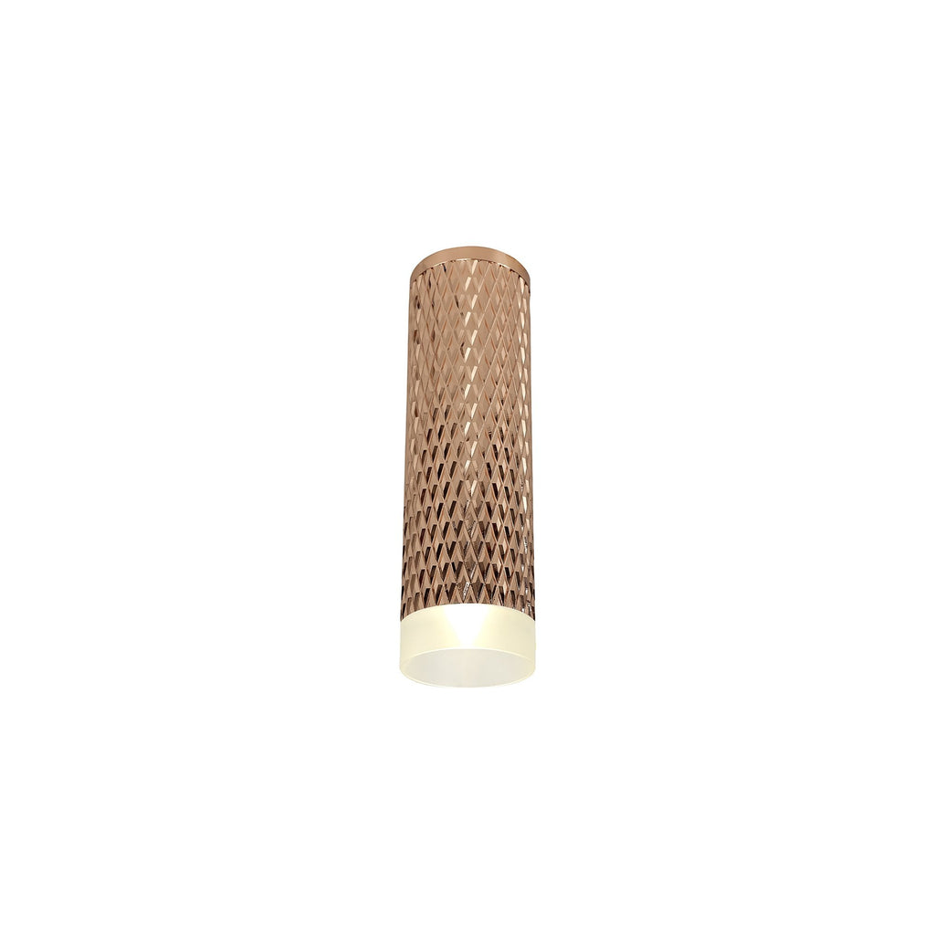 NLK01729 Stockholm 1 Light 20cm Surface Mounted Ceiling Rose Gold/Acrylic Ring
