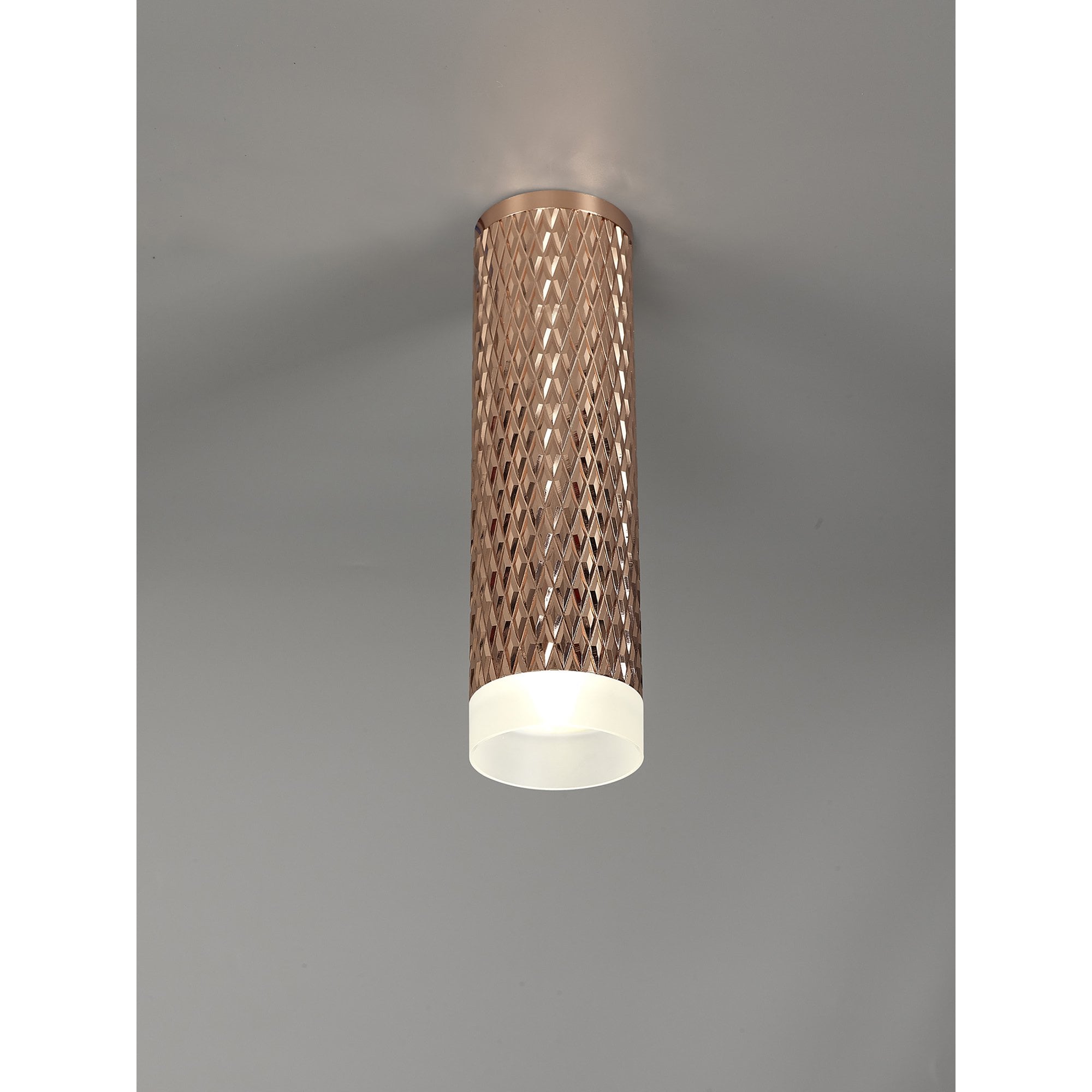 NLK01729 Stockholm 1 Light 20cm Surface Mounted Ceiling Rose Gold/Acrylic Ring