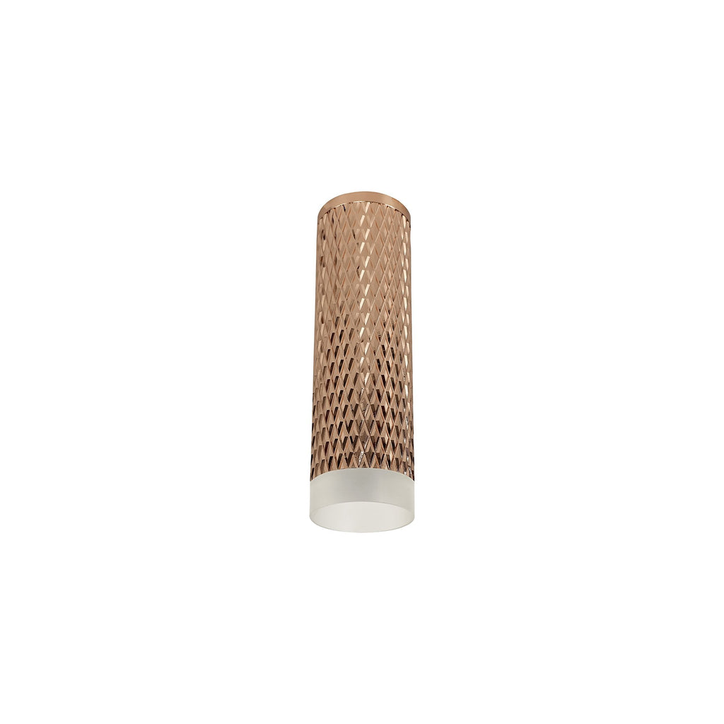 NLK01729 Stockholm 1 Light 20cm Surface Mounted Ceiling Rose Gold/Acrylic Ring