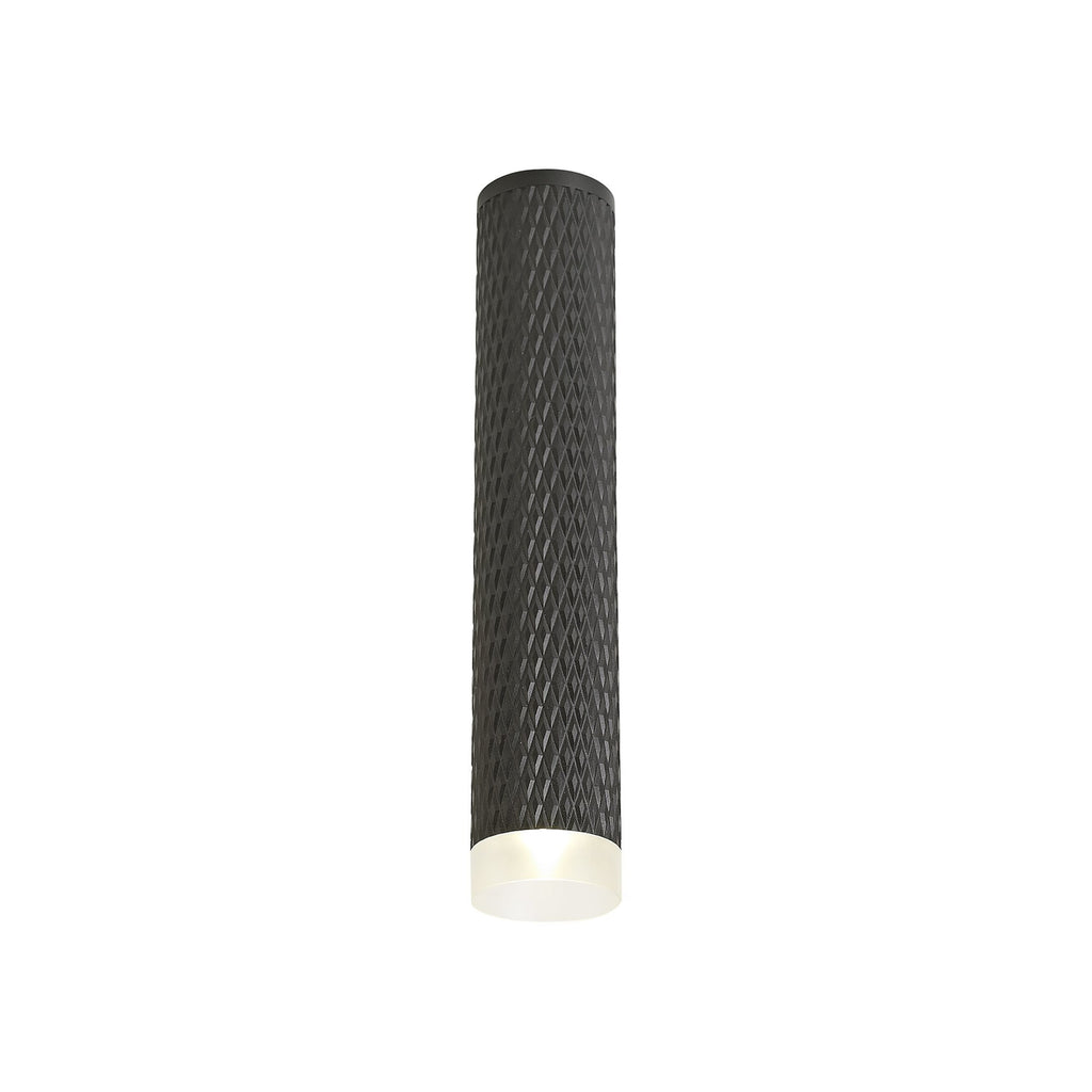 NLK01739 Stockholm 1 Light 30cm Surface Mounted Ceiling Sand Black/Acrylic Ring