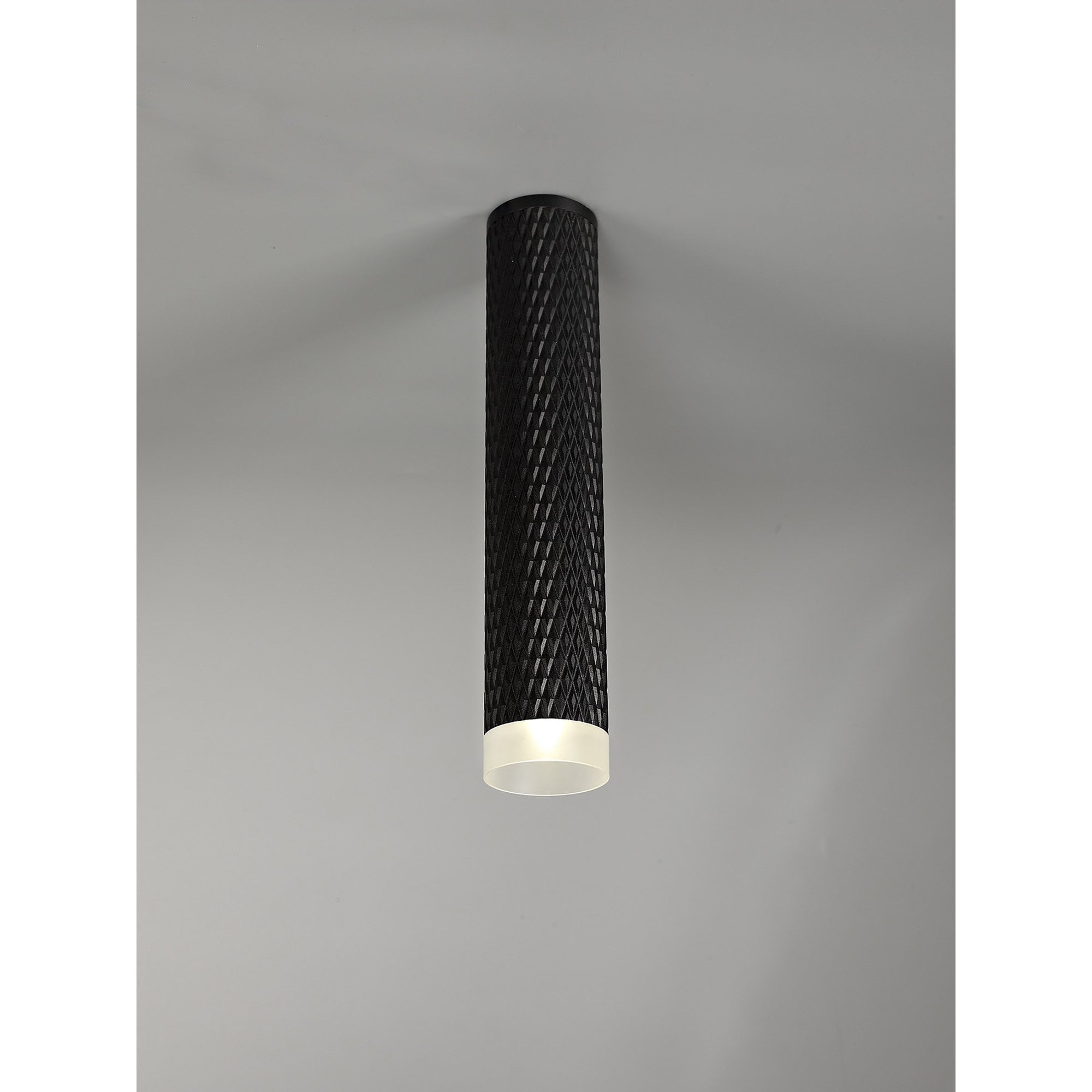 NLK01739 Stockholm 1 Light 30cm Surface Mounted Ceiling Sand Black/Acrylic Ring