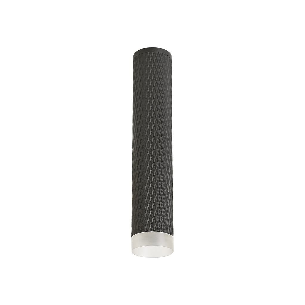 NLK01739 Stockholm 1 Light 30cm Surface Mounted Ceiling Sand Black/Acrylic Ring