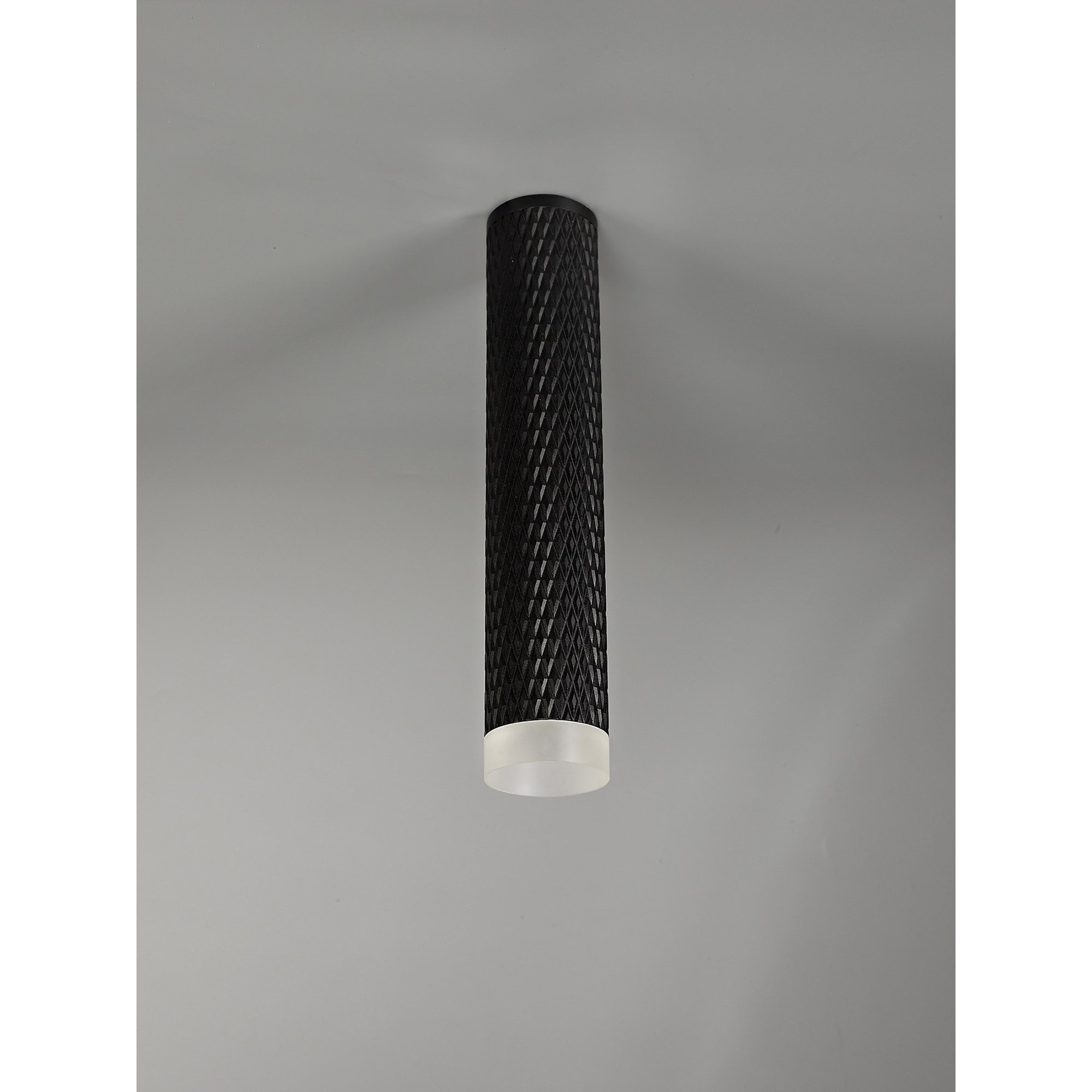 NLK01739 Stockholm 1 Light 30cm Surface Mounted Ceiling Sand Black/Acrylic Ring