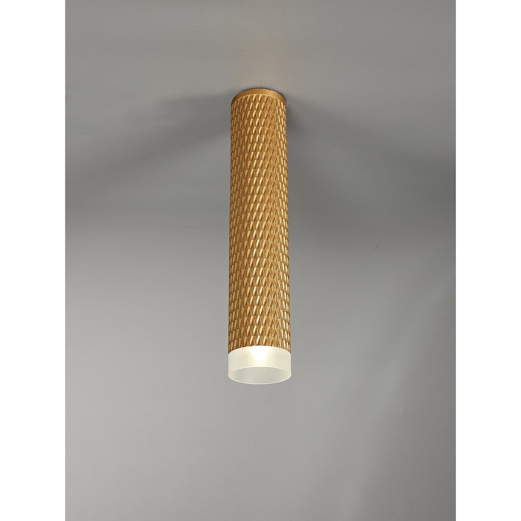 NLK01759 Stockholm  1 Light 30cm Surface Mounted Ceiling Champagne Gold/Acrylic Ring