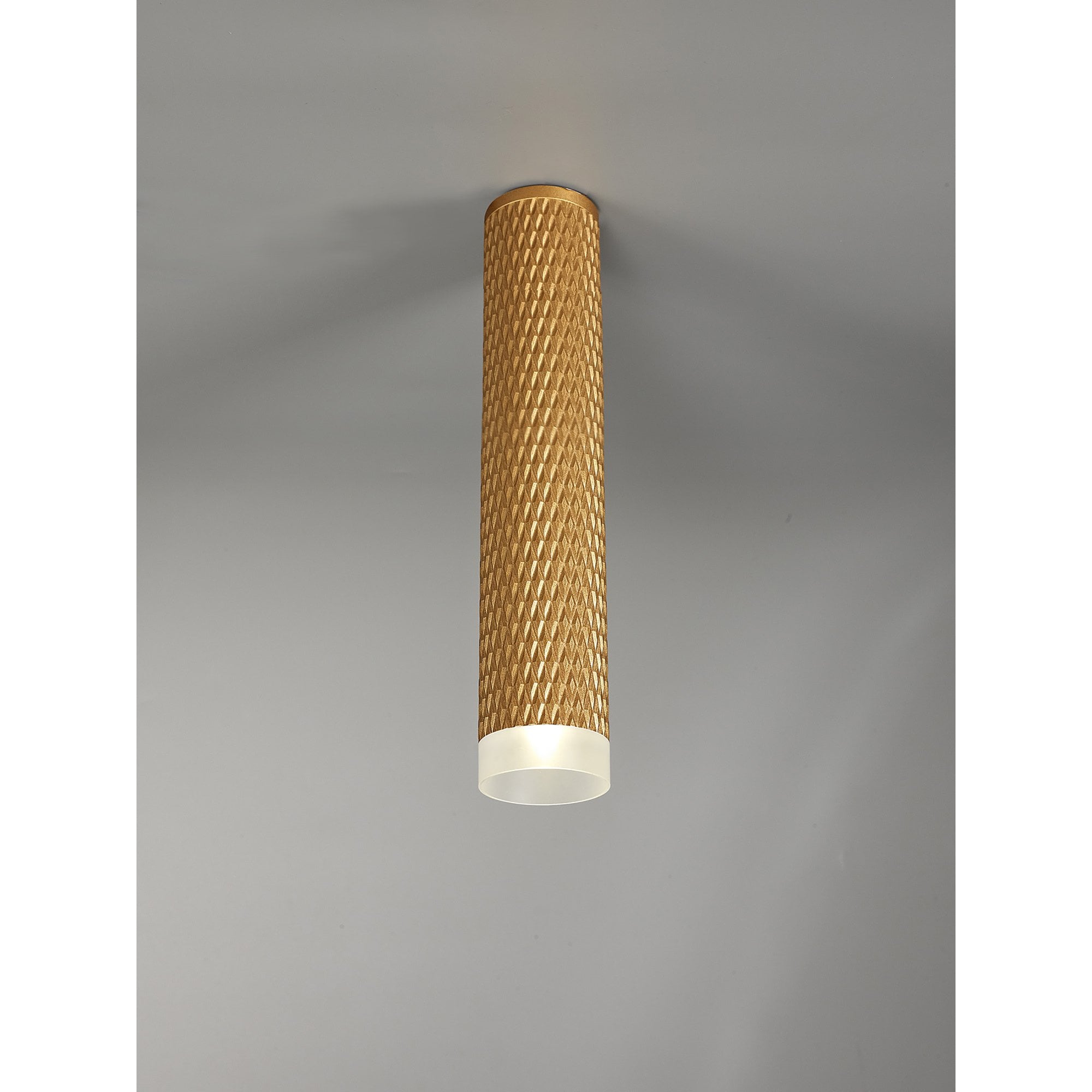 NLK01759 Stockholm  1 Light 30cm Surface Mounted Ceiling Champagne Gold/Acrylic Ring