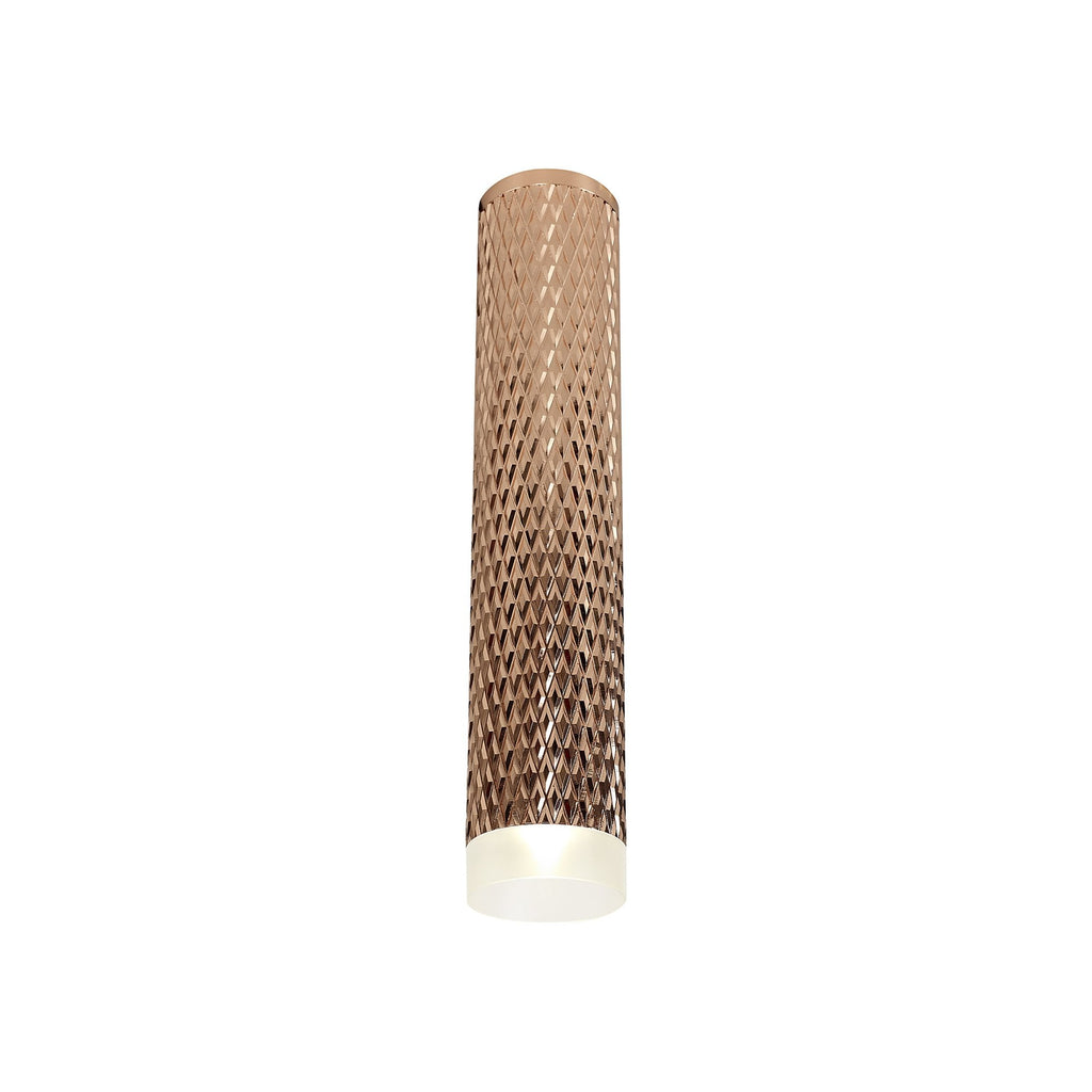 NLK01769 Stockholm 1 Light 30cm Surface Mounted Ceiling Rose Gold/Acrylic Ring