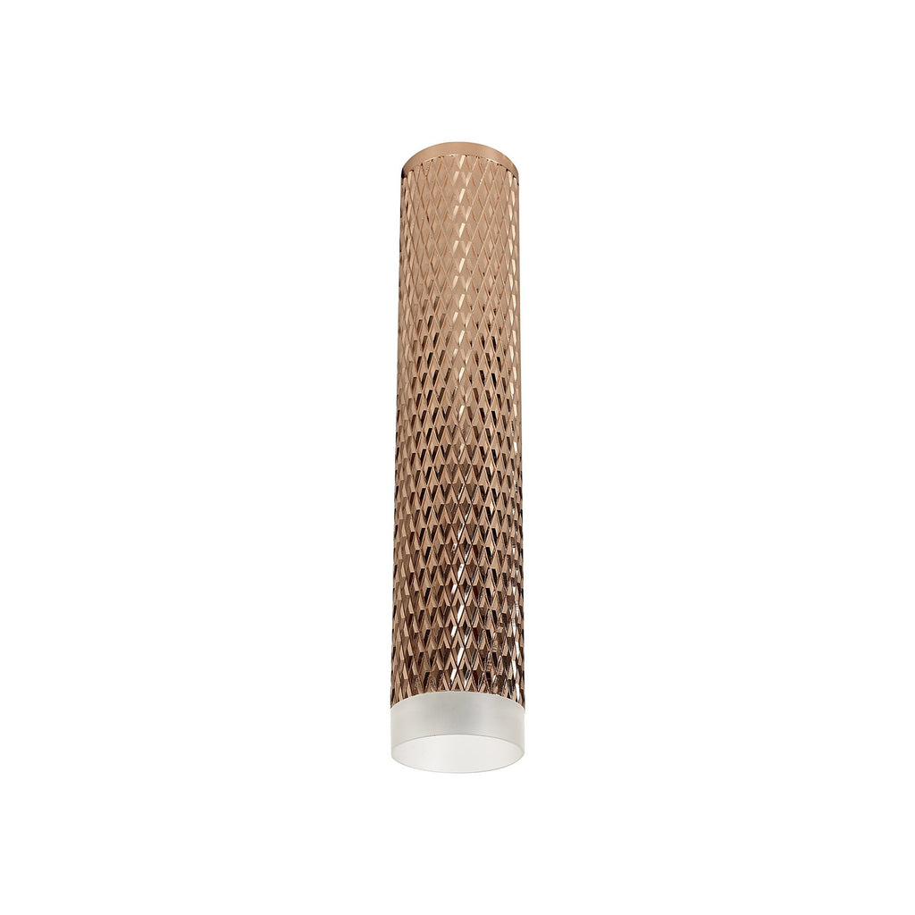 NLK01769 Stockholm 1 Light 30cm Surface Mounted Ceiling Rose Gold/Acrylic Ring