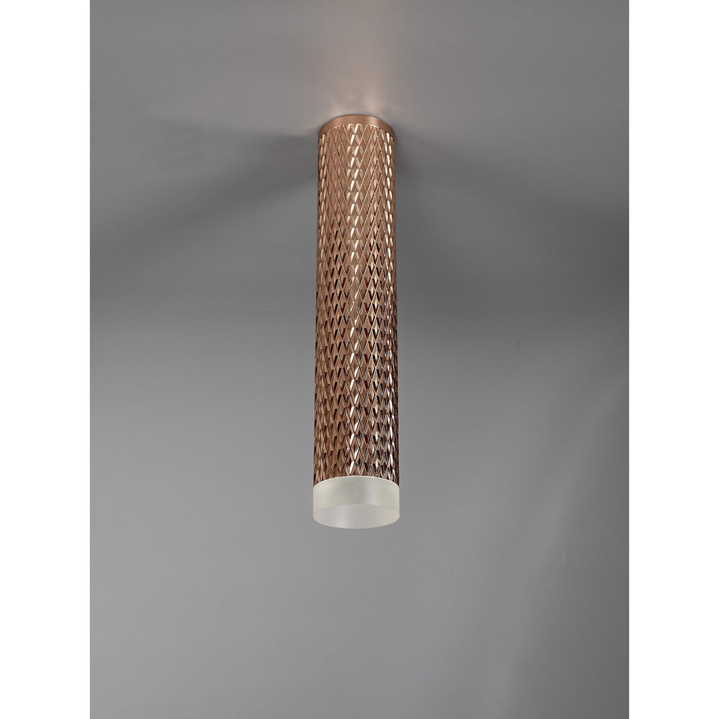 NLK01769 Stockholm 1 Light 30cm Surface Mounted Ceiling Rose Gold/Acrylic Ring