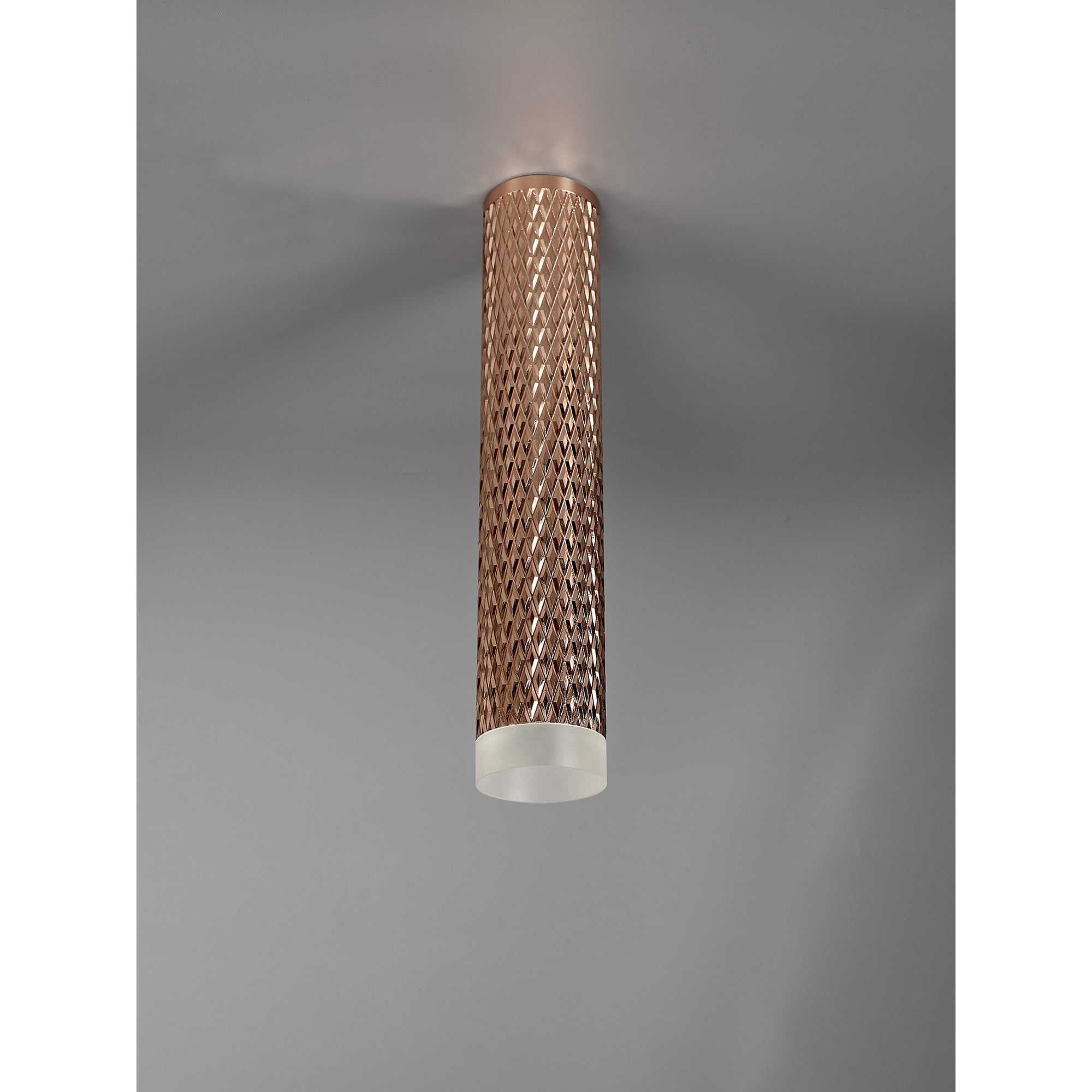 NLK01769 Stockholm 1 Light 30cm Surface Mounted Ceiling Rose Gold/Acrylic Ring