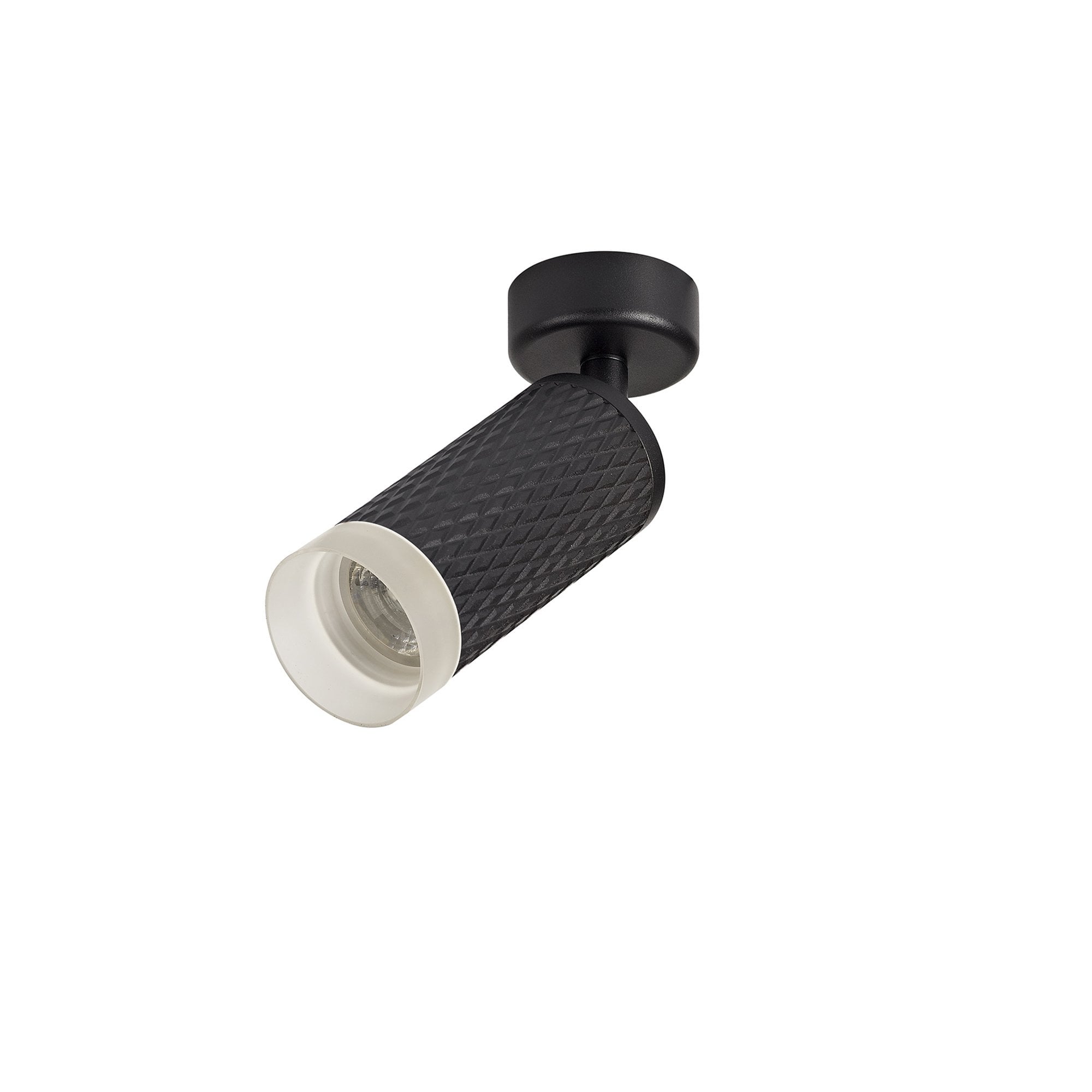 NLK01779 Stockholm  1 Light Surface Mounted Spot Light Sand Black/Acrylic Ring