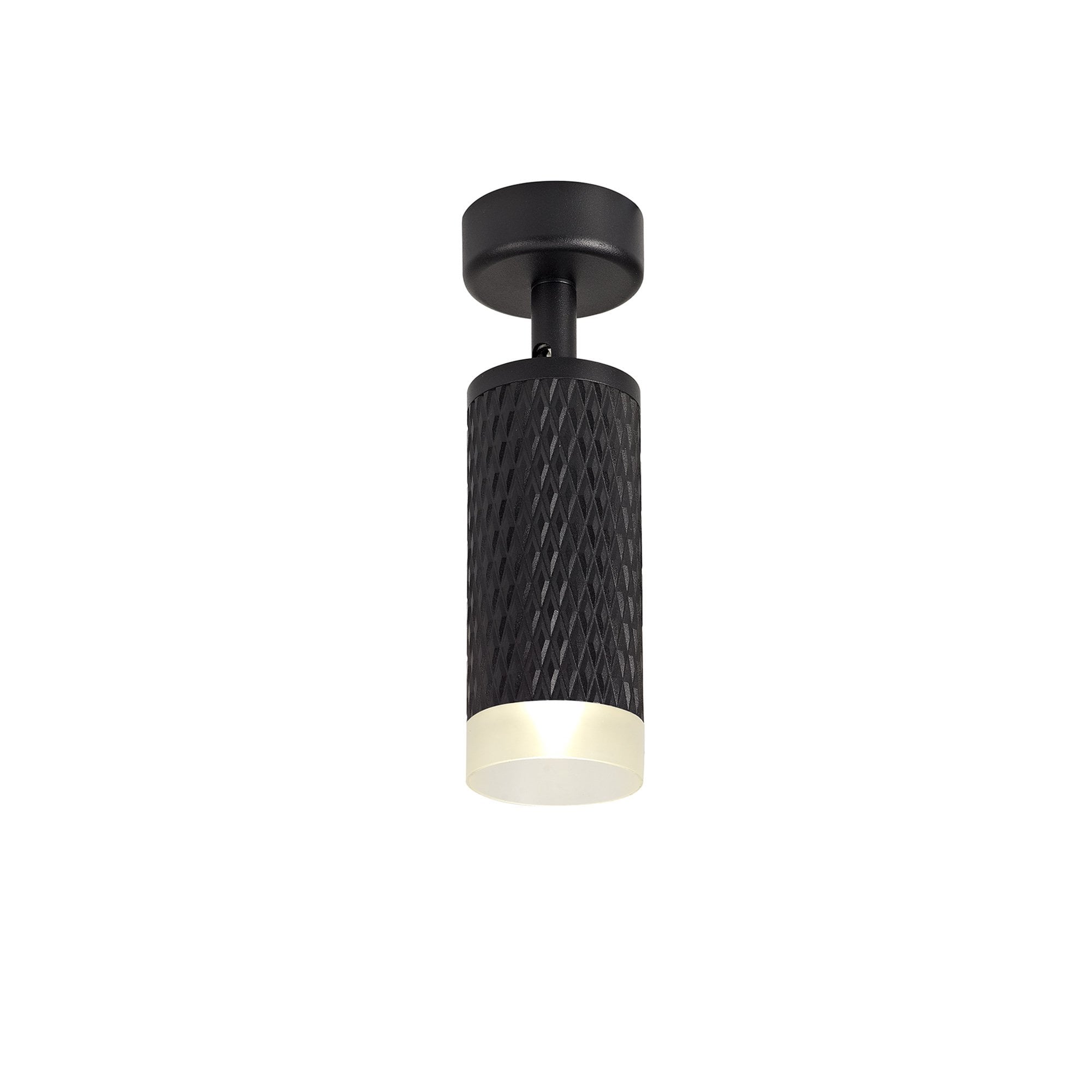 NLK01779 Stockholm  1 Light Surface Mounted Spot Light Sand Black/Acrylic Ring