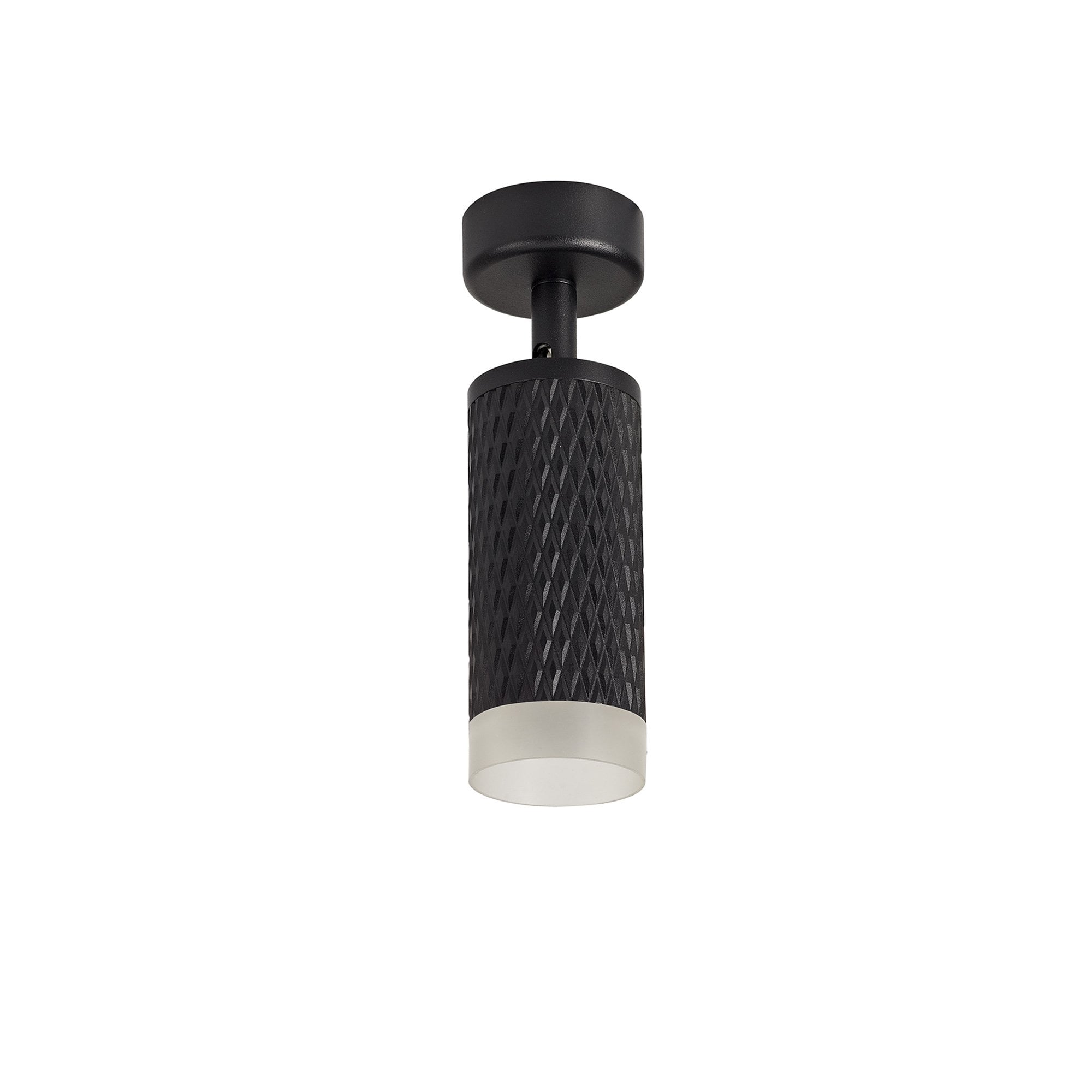 NLK01779 Stockholm  1 Light Surface Mounted Spot Light Sand Black/Acrylic Ring