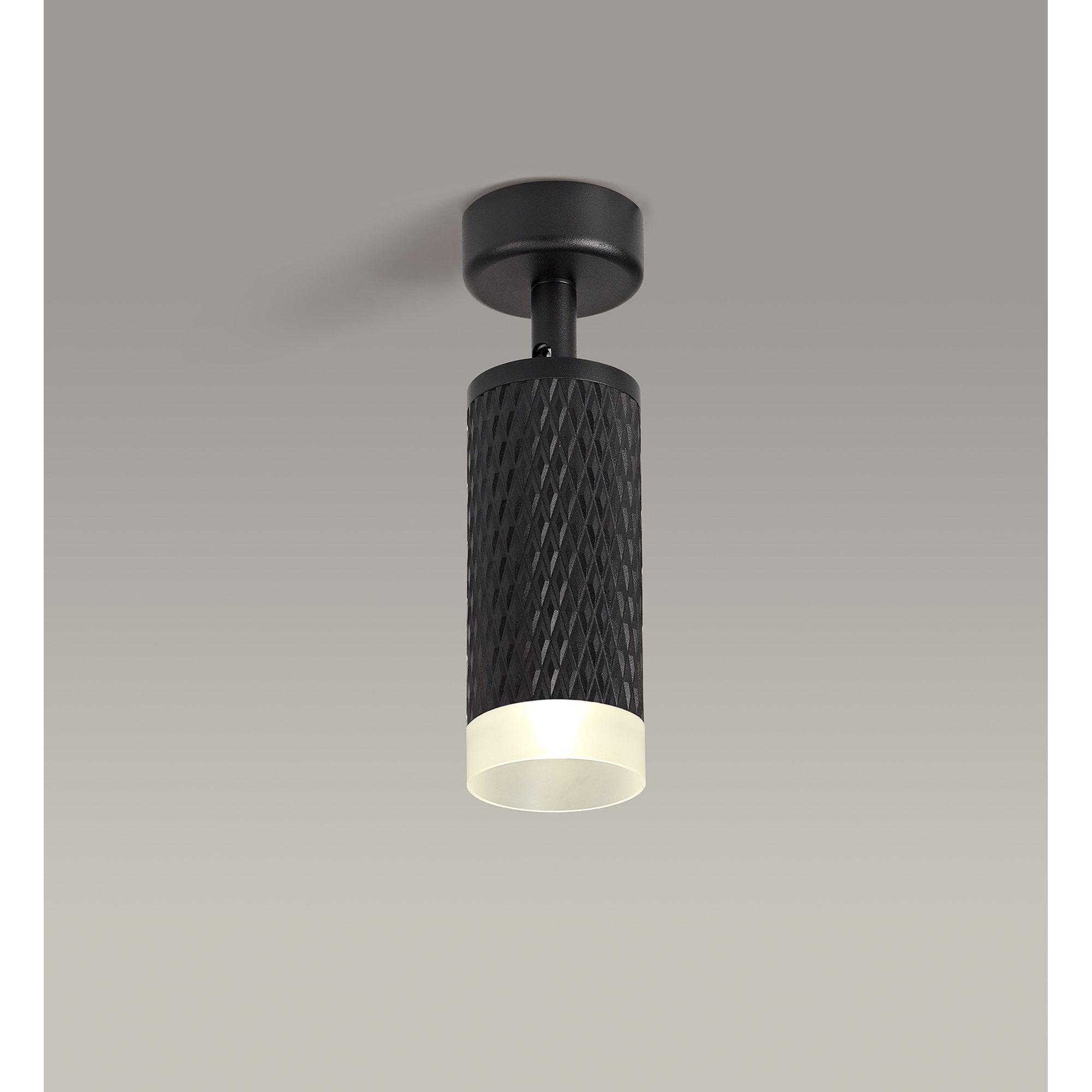 NLK01779 Stockholm  1 Light Surface Mounted Spot Light Sand Black/Acrylic Ring