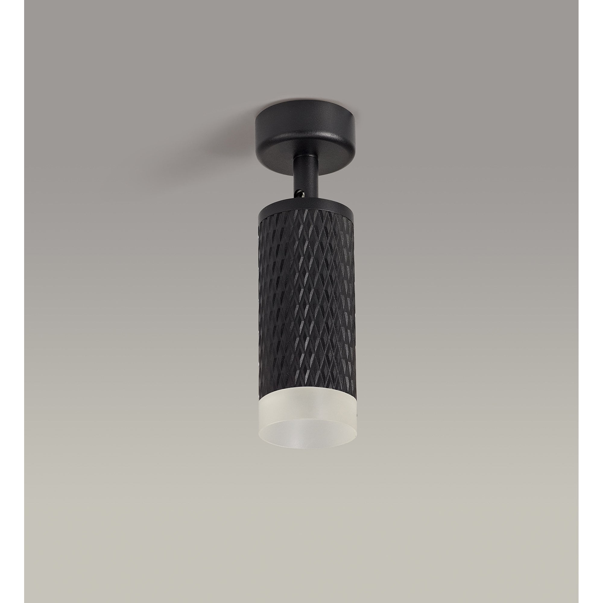 NLK01779 Stockholm  1 Light Surface Mounted Spot Light Sand Black/Acrylic Ring