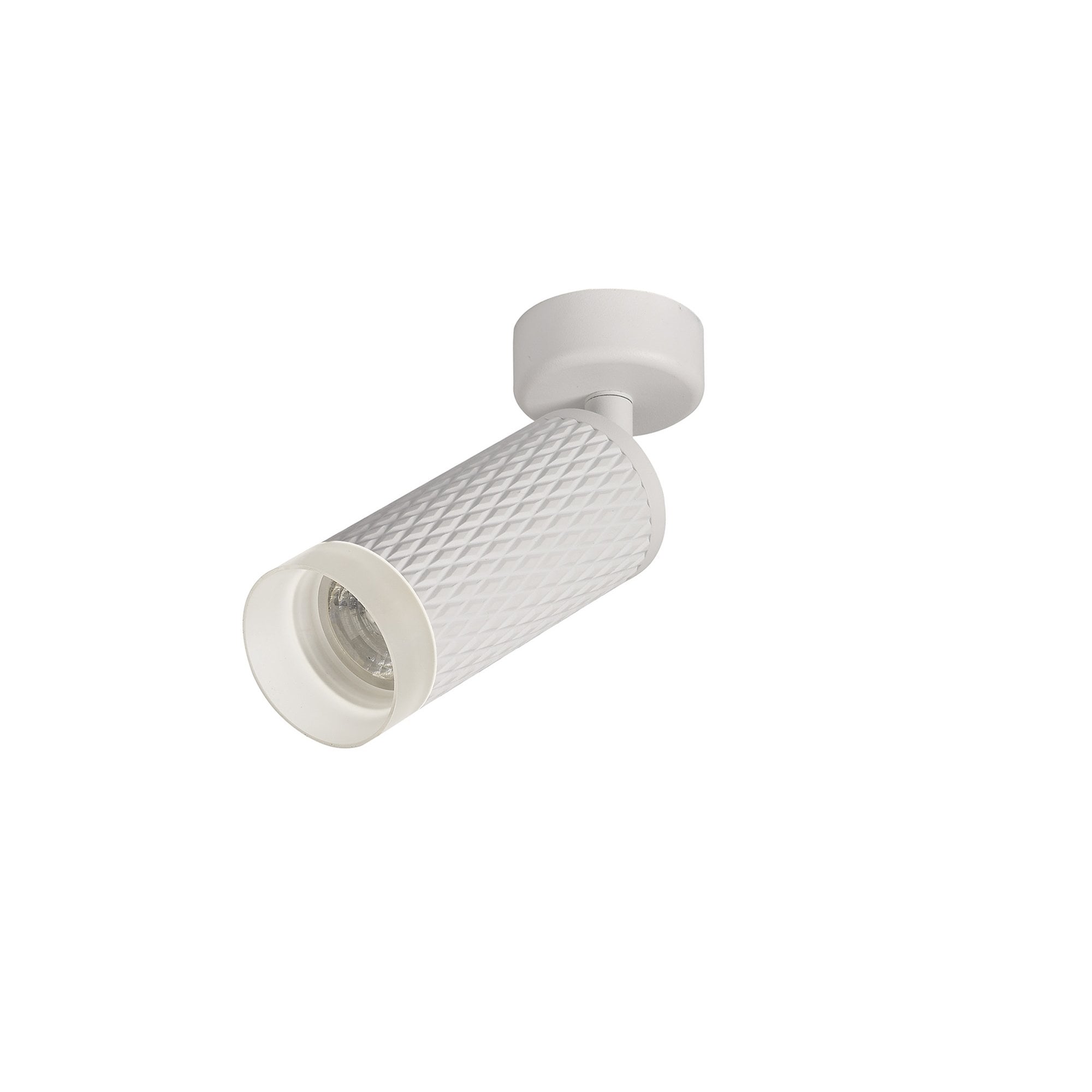 NLK01789 Stockholm 1 Light Surface Mounted Spot Light Sand White/Acrylic Ring
