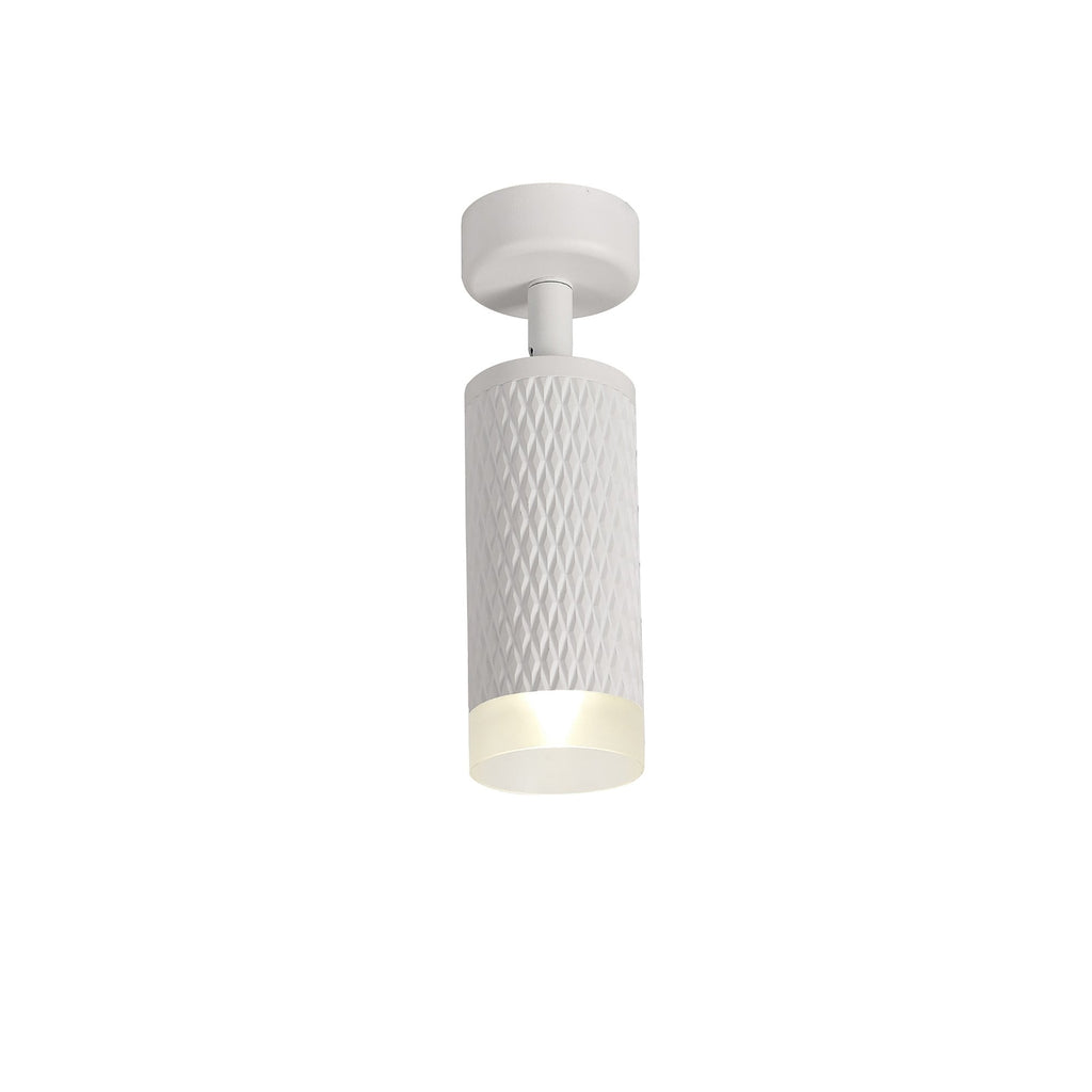 NLK01789 Stockholm 1 Light Surface Mounted Spot Light Sand White/Acrylic Ring