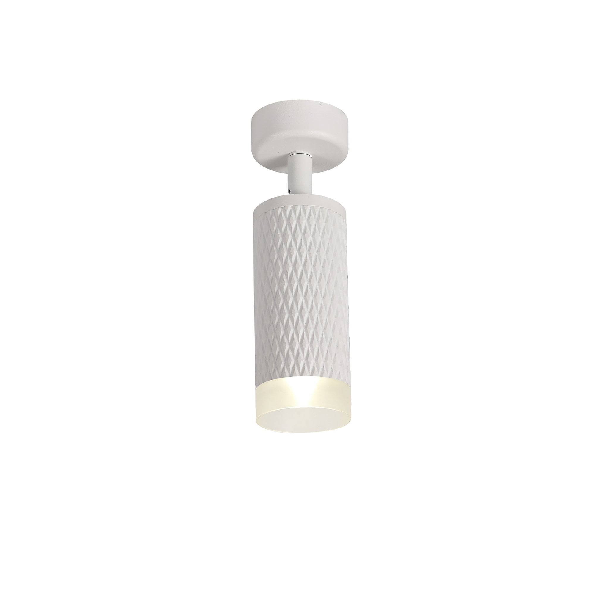 NLK01789 Stockholm 1 Light Surface Mounted Spot Light Sand White/Acrylic Ring