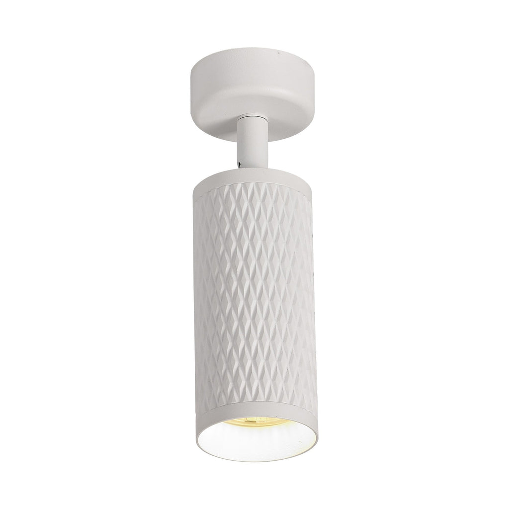 NLK01789 Stockholm 1 Light Surface Mounted Spot Light Sand White/Acrylic Ring