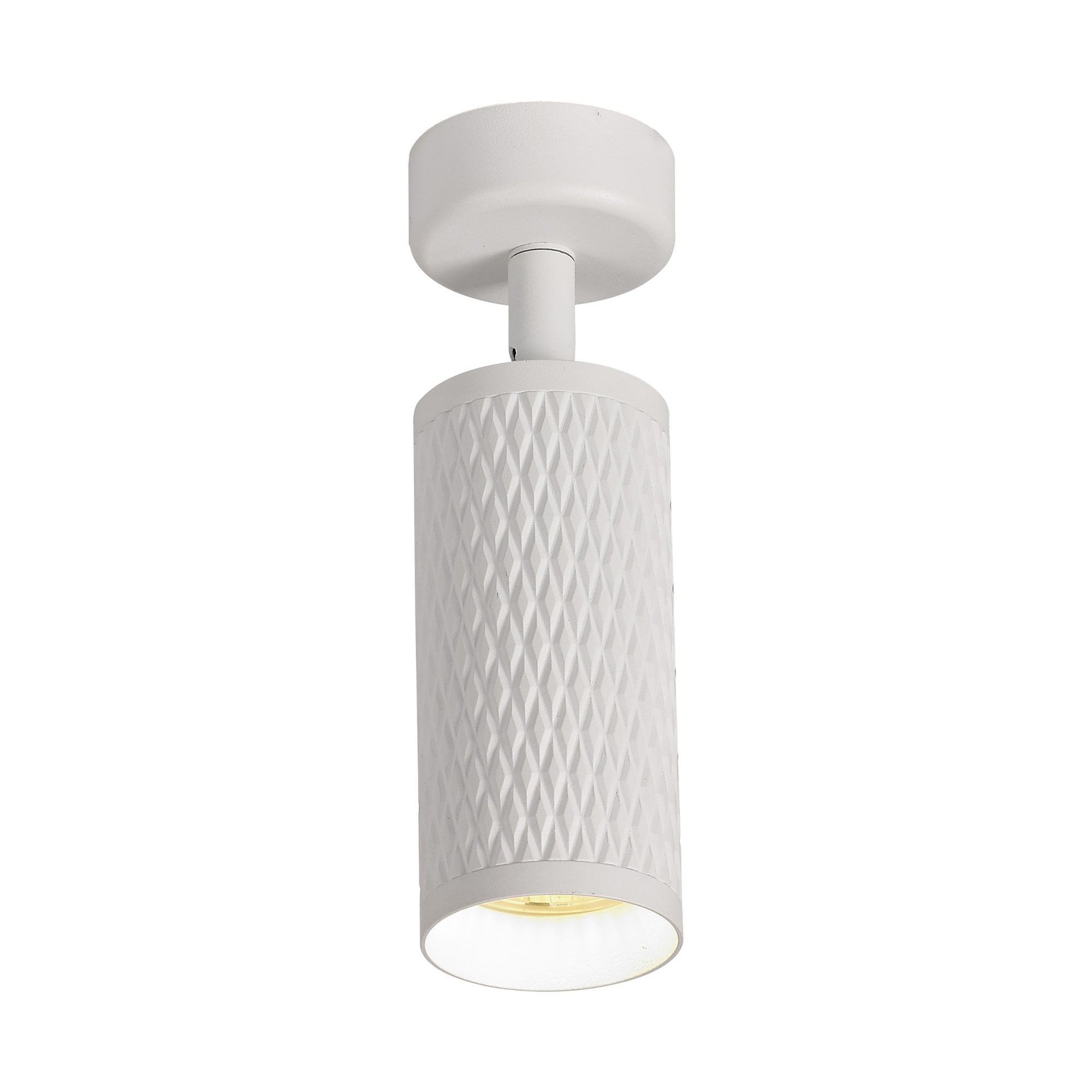 NLK01789 Stockholm 1 Light Surface Mounted Spot Light Sand White/Acrylic Ring