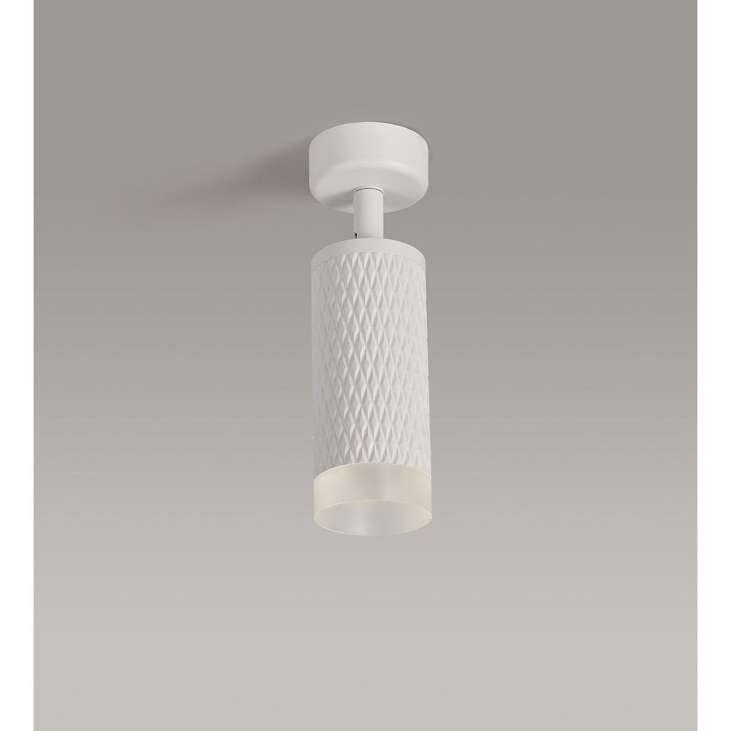 NLK01789 Stockholm 1 Light Surface Mounted Spot Light Sand White/Acrylic Ring