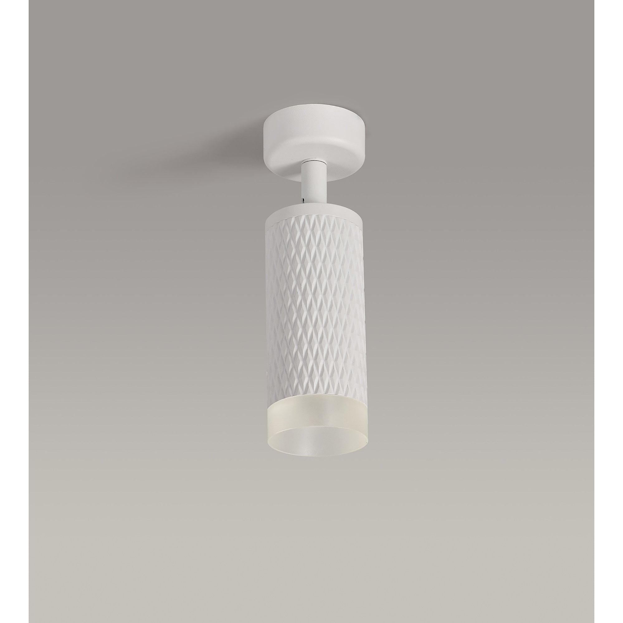 NLK01789 Stockholm 1 Light Surface Mounted Spot Light Sand White/Acrylic Ring