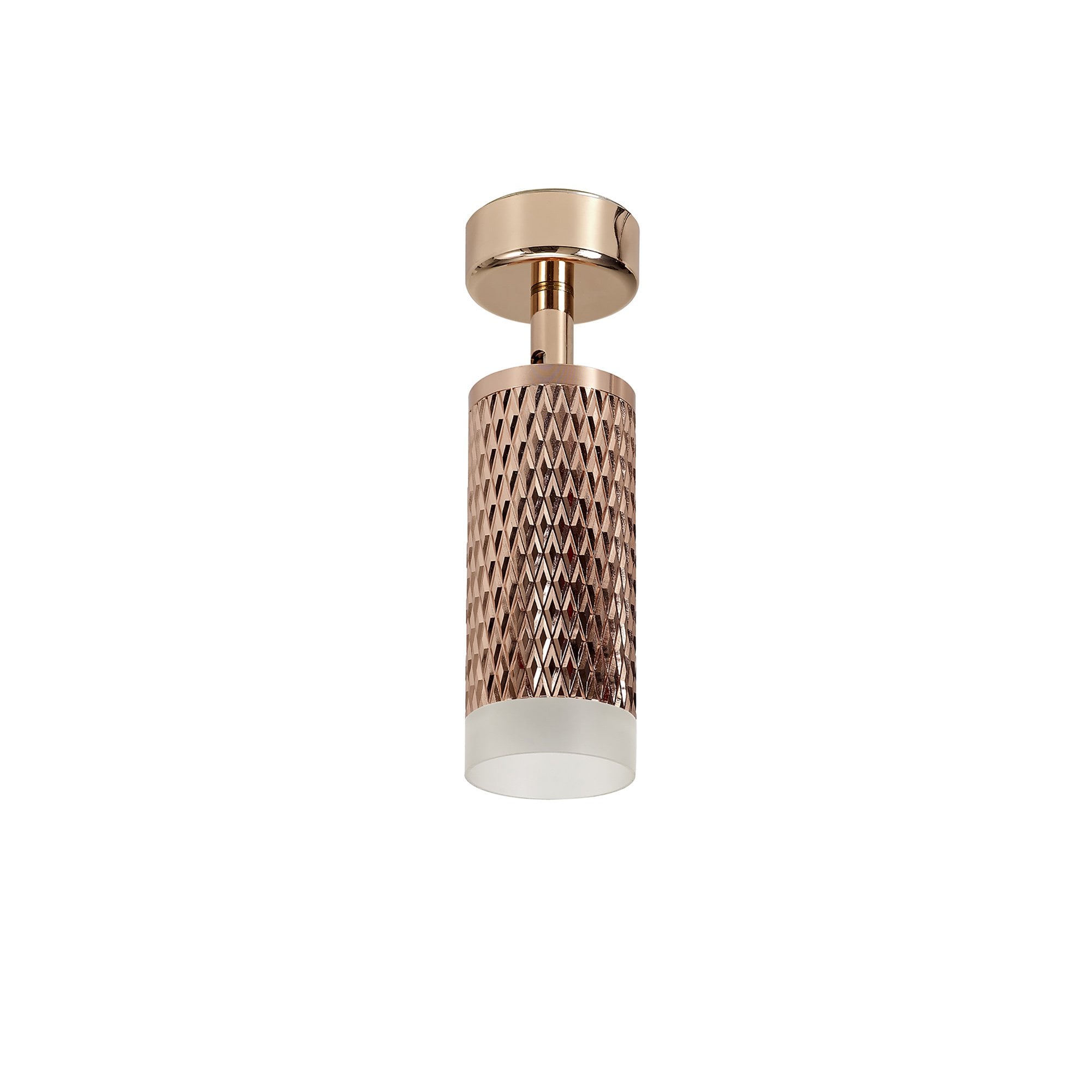 NLK01809 Stockholm 1 Light Surface Mounted Spot Light Rose Gold/Acrylic Ring
