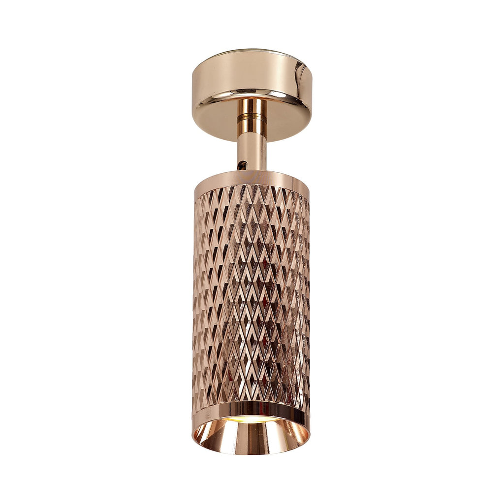 NLK01809 Stockholm 1 Light Surface Mounted Spot Light Rose Gold/Acrylic Ring