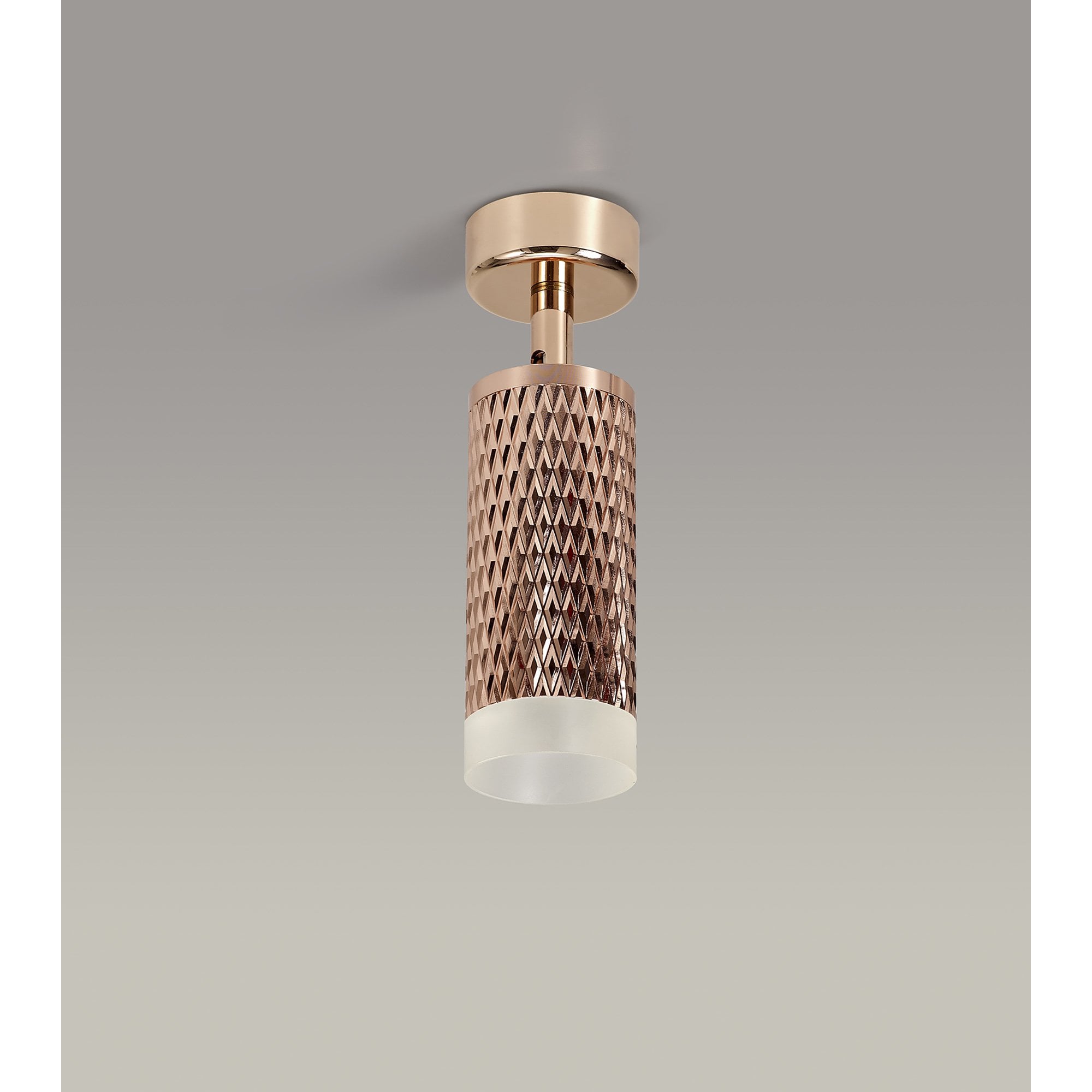 NLK01809 Stockholm 1 Light Surface Mounted Spot Light Rose Gold/Acrylic Ring