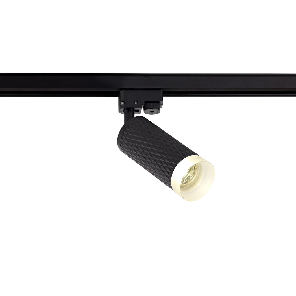 NLK01819 Stockholm 1 Light Track Spot Light Sand Black/Acrylic Ring