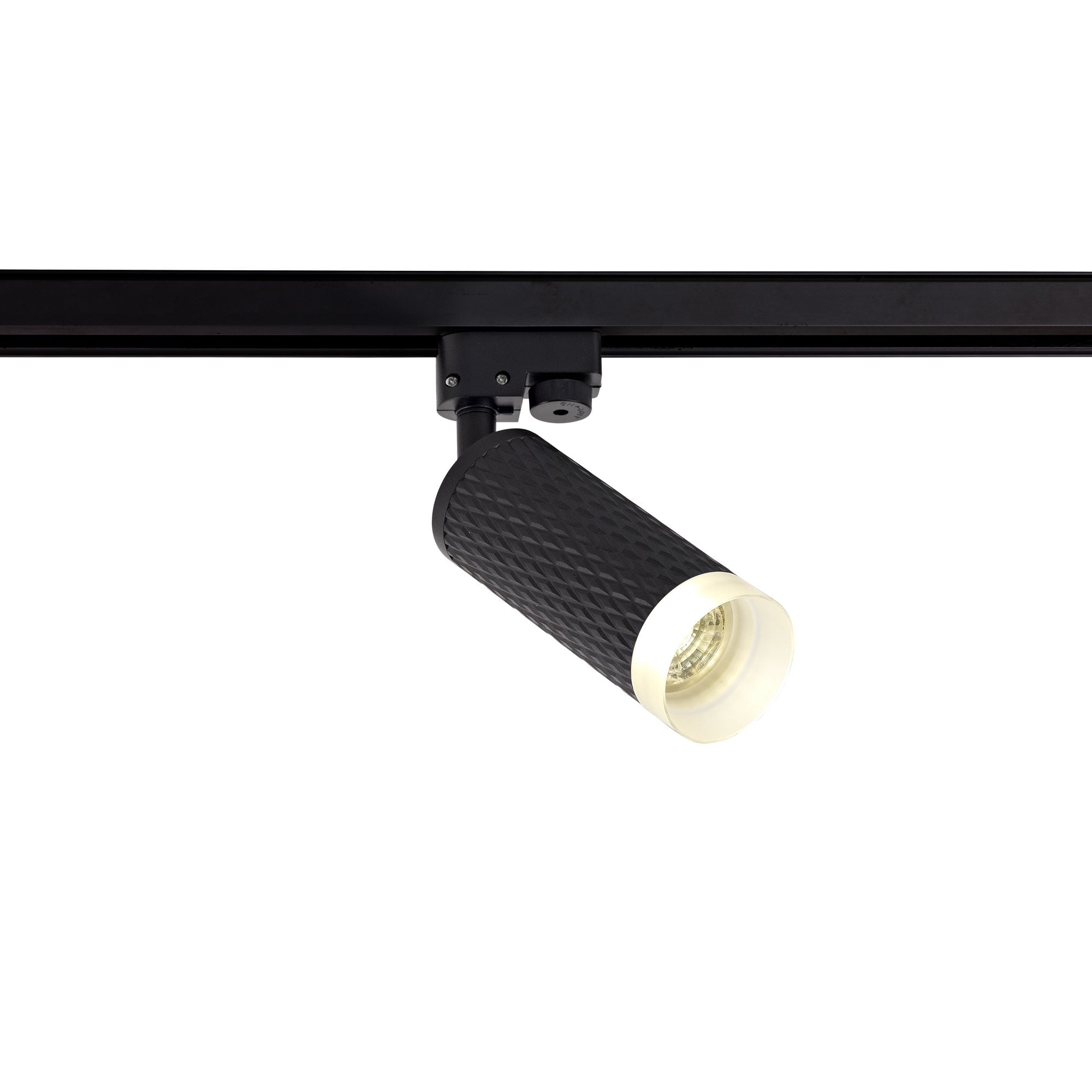 NLK01819 Stockholm 1 Light Track Spot Light Sand Black/Acrylic Ring