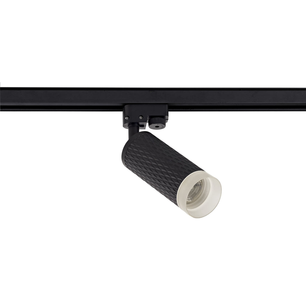 NLK01819 Stockholm 1 Light Track Spot Light Sand Black/Acrylic Ring