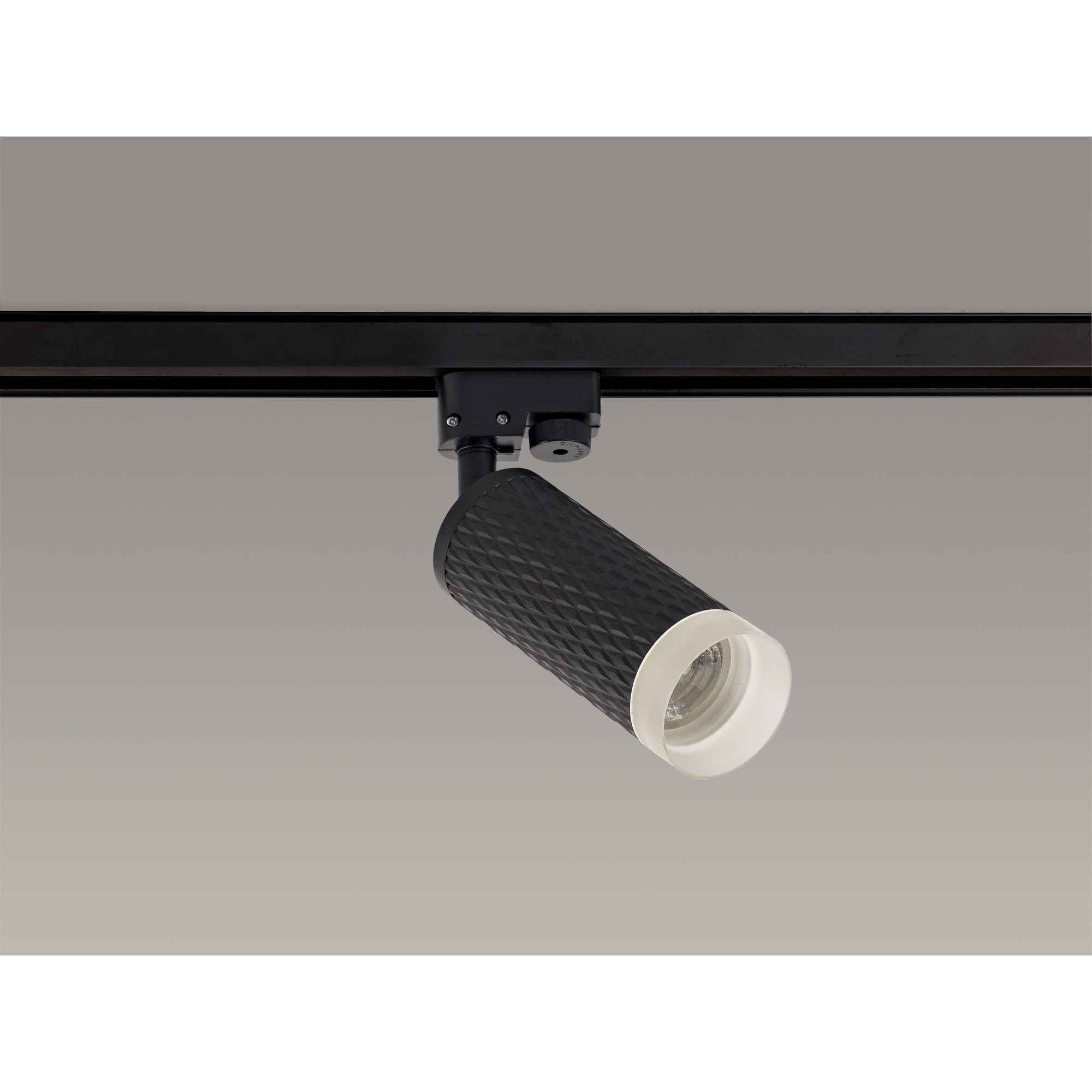 NLK01819 Stockholm 1 Light Track Spot Light Sand Black/Acrylic Ring