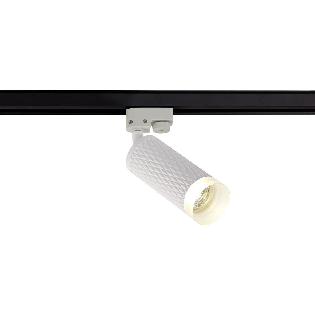 NLK01829 Stockholm 1 Light Track Spot Light Sand White/Acrylic Ring