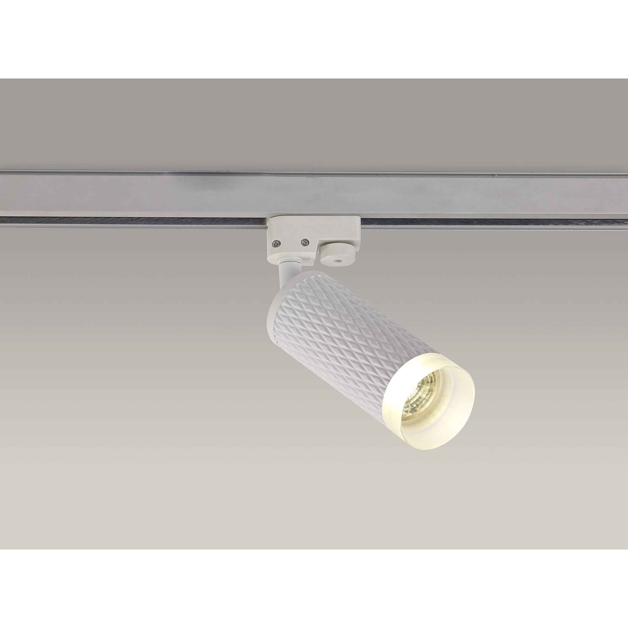NLK01829 Stockholm 1 Light Track Spot Light Sand White/Acrylic Ring