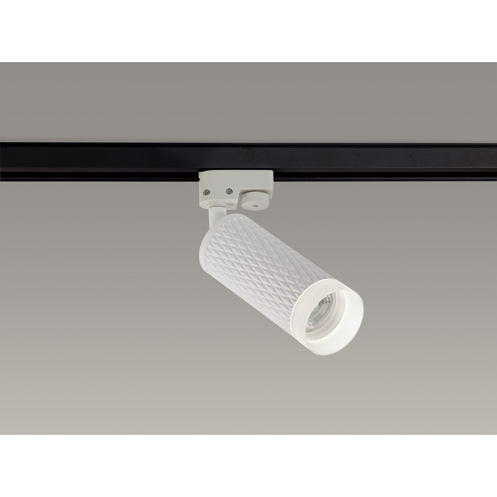 NLK01829 Stockholm 1 Light Track Spot Light Sand White/Acrylic Ring