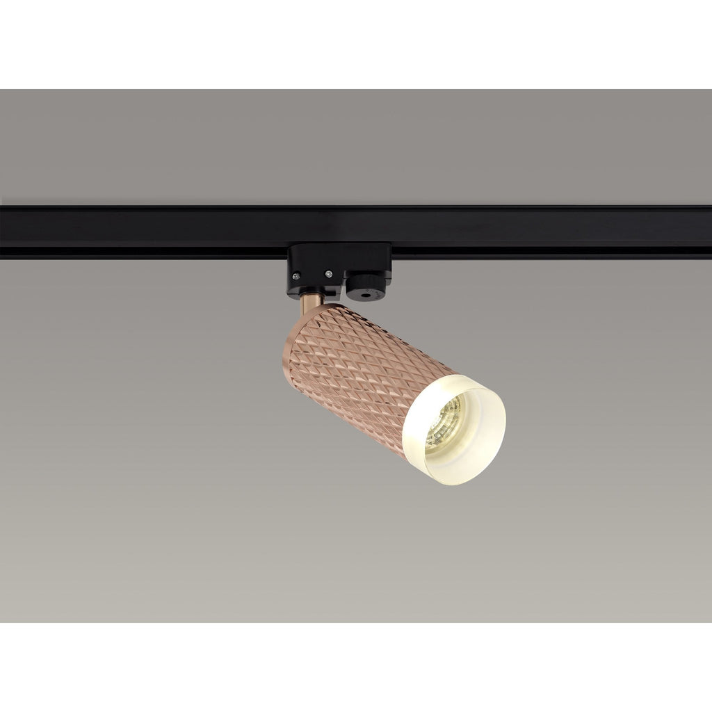 NLK01849 Stockholm 1 Light Track Spot Light Rose Gold/Acrylic Ring