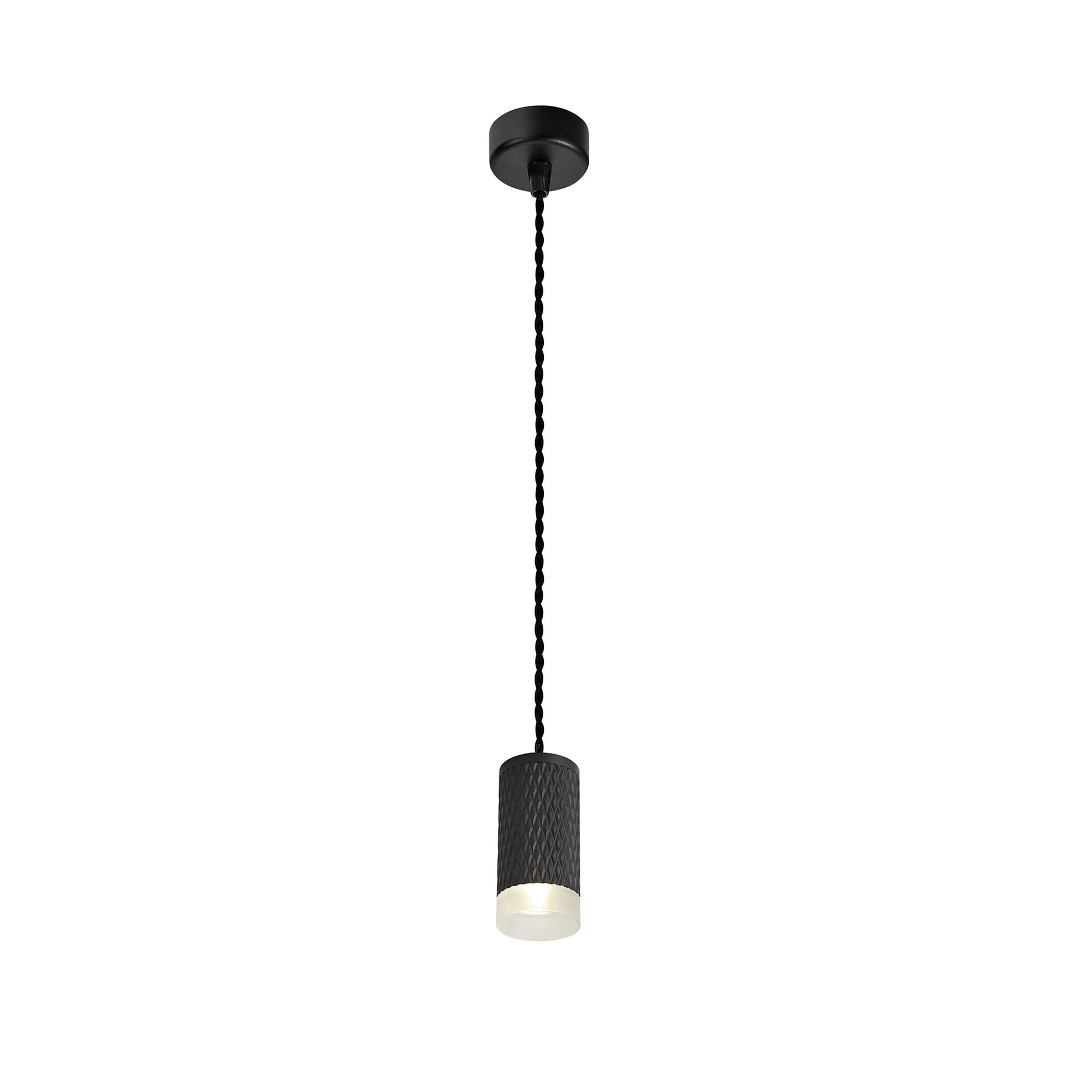 NLK01859 Stockholm 1 Light 11cm Pendant  Light Sand Black/Acrylic Ring