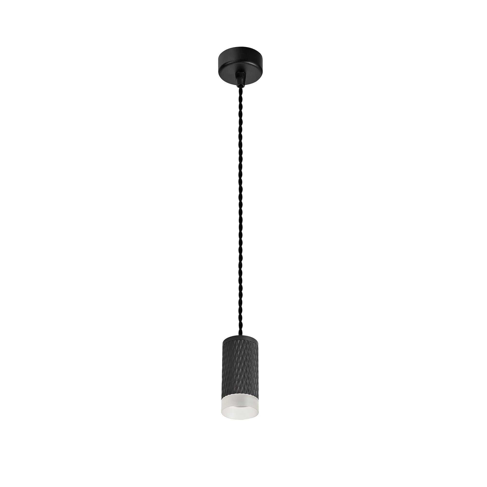 NLK01859 Stockholm 1 Light 11cm Pendant  Light Sand Black/Acrylic Ring